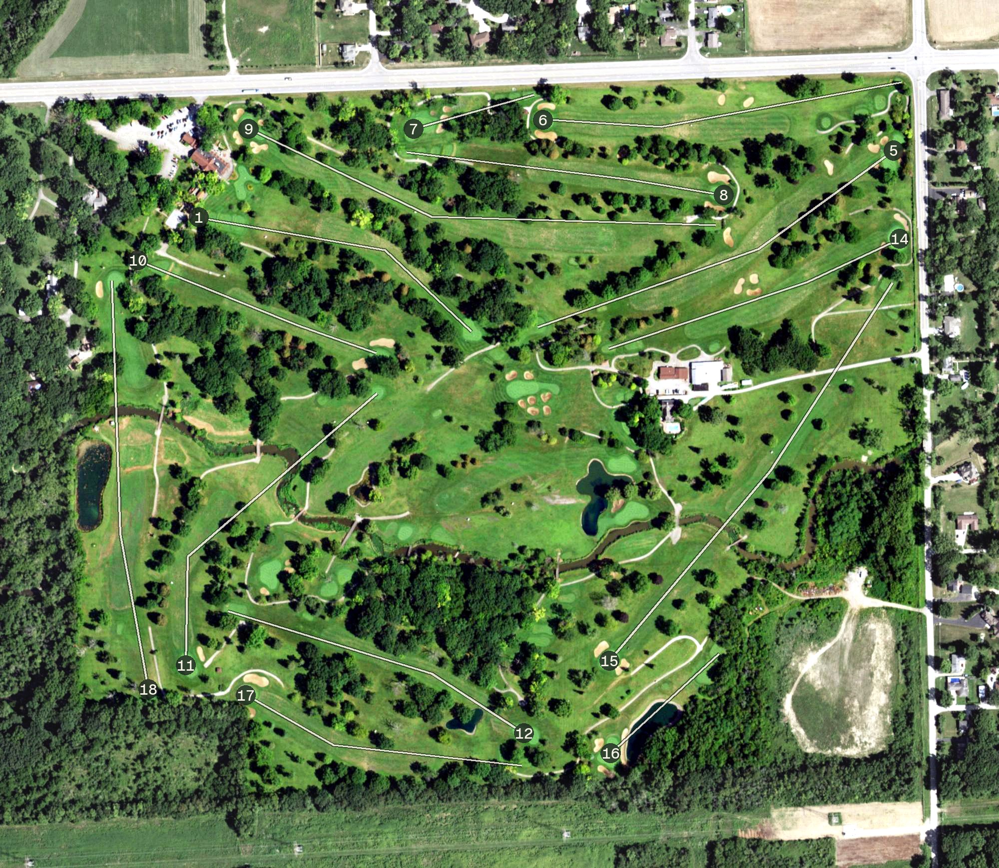 Aerial view of Big Run Golf Club, IL
