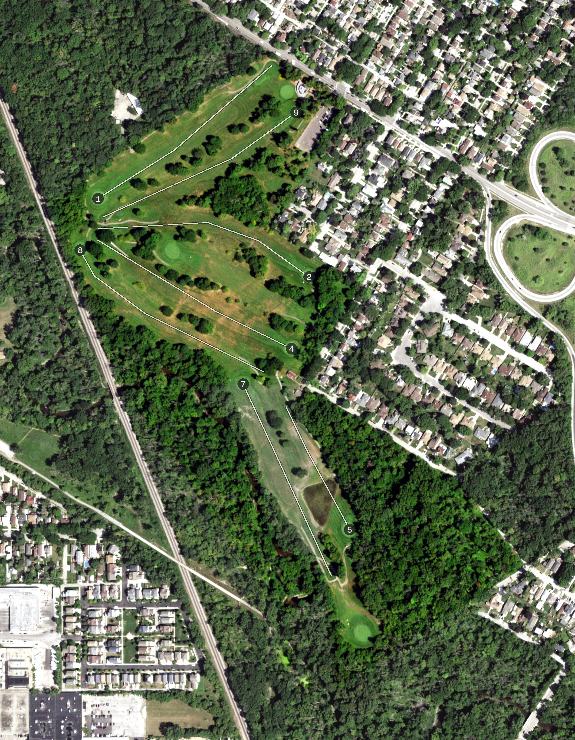 Aerial view of Billy Caldwell Golf Course, IL