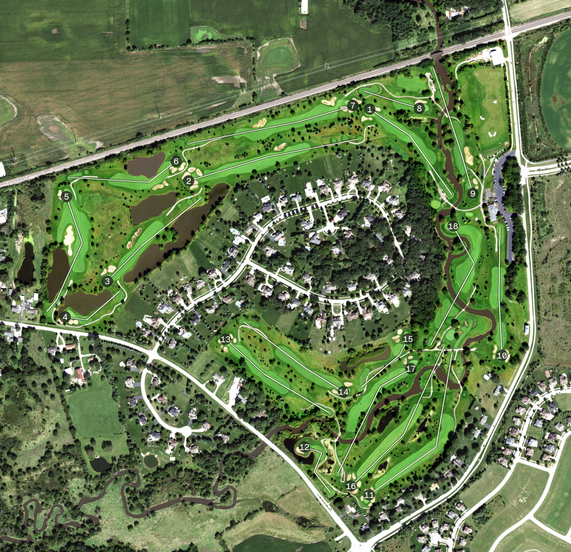Aerial view of Blackberry Oaks Golf Course, IL