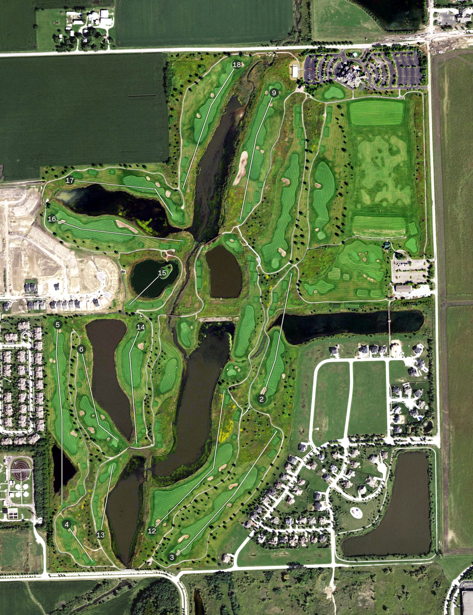 Aerial view of Bolingbrook Golf Club, IL