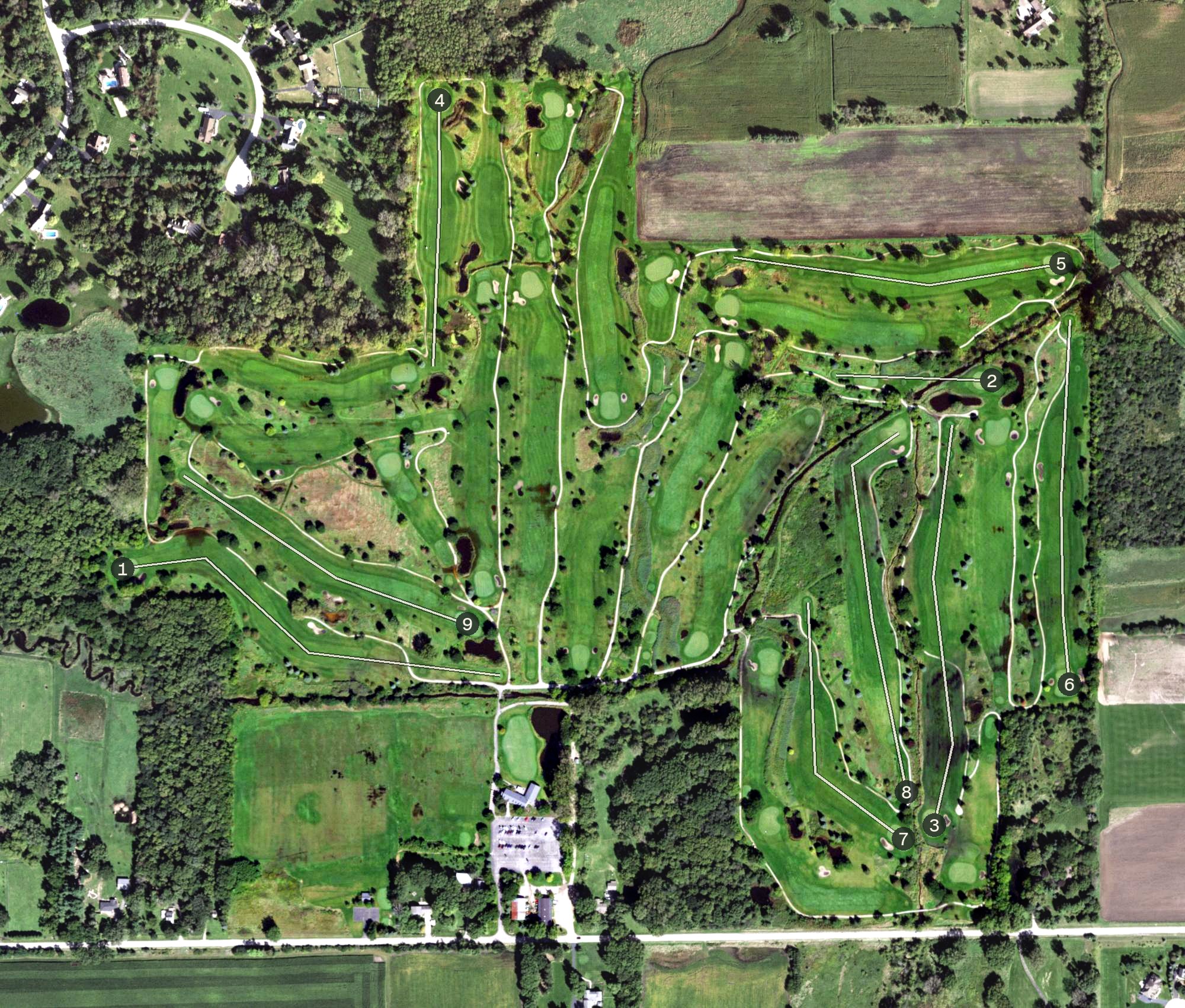 Aerial view of Boone Creek Golf Course, IL