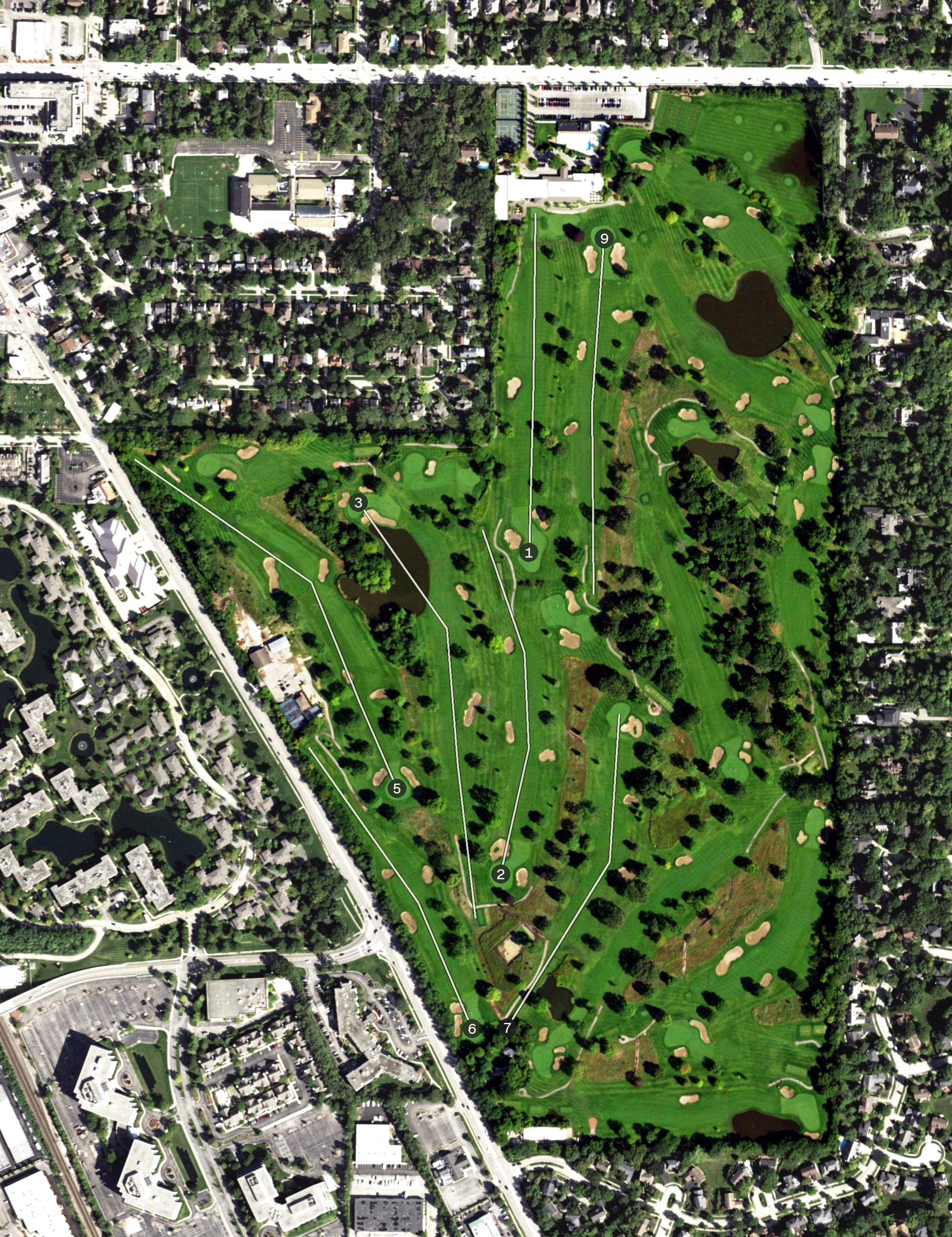 Aerial view of Briarwood Country Club, IL