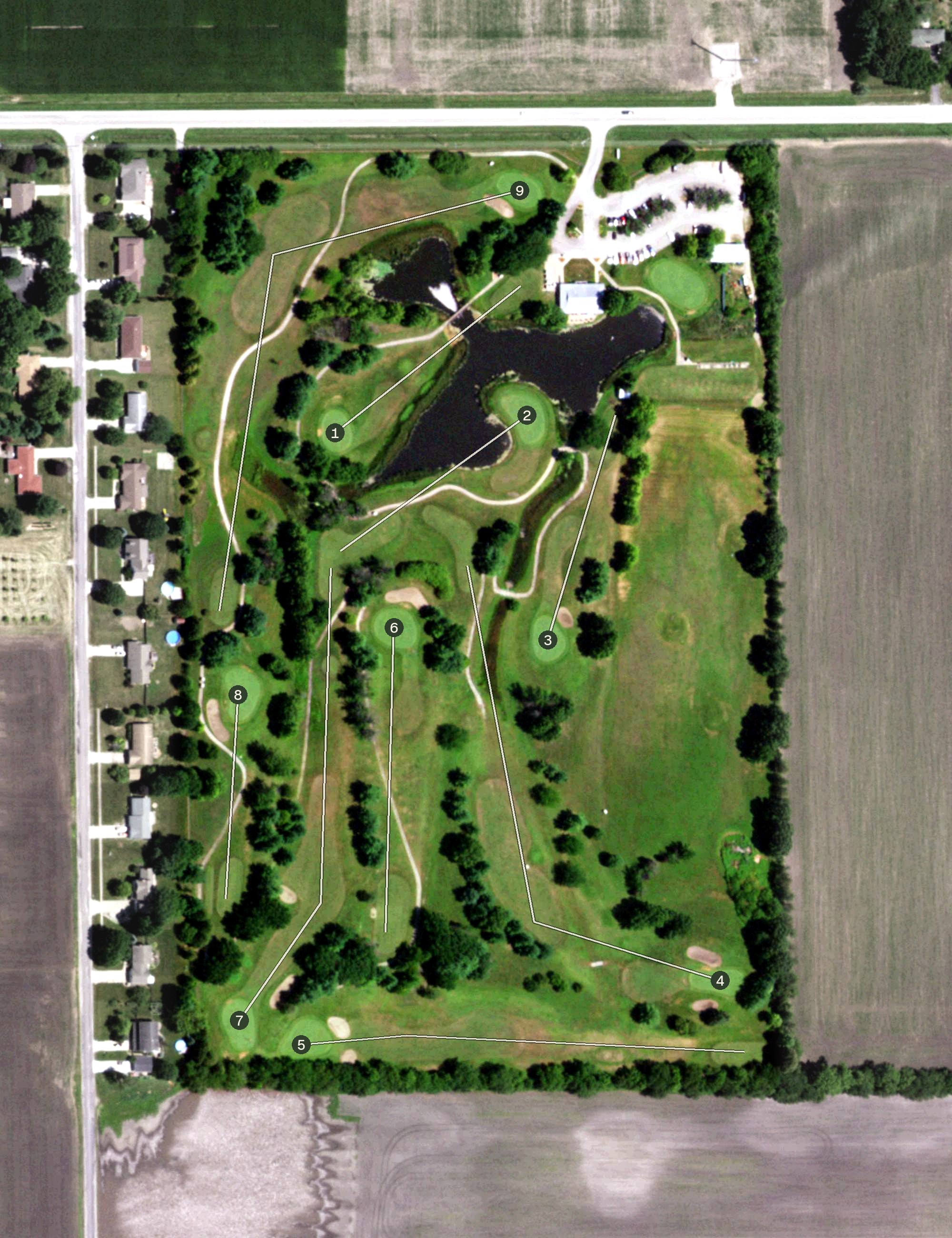 Aerial view of Brookhills Golf Club, IL