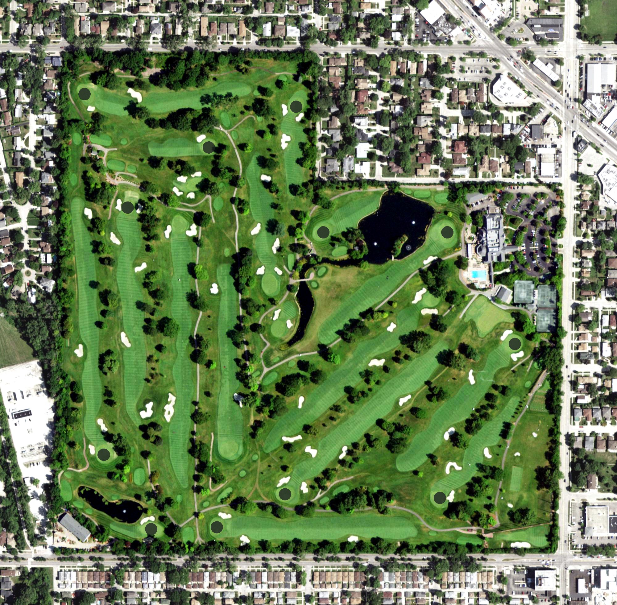 Aerial view of Bryn Mawr Country Club, IL