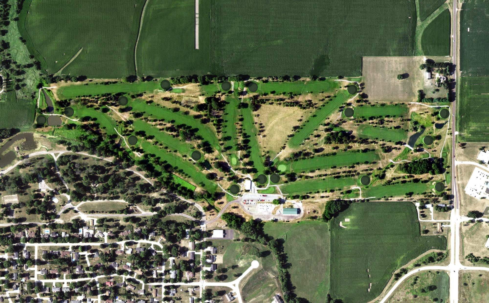 Aerial view of Bunker Links Golf Course, IL