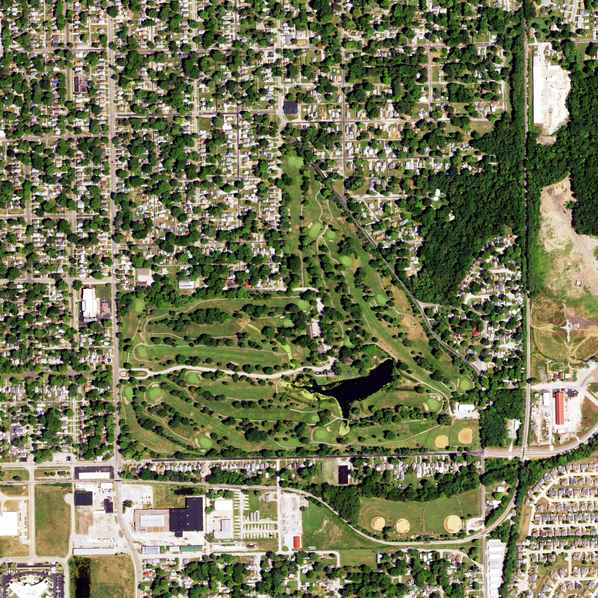 Aerial view of Bunn Golf Course, IL
