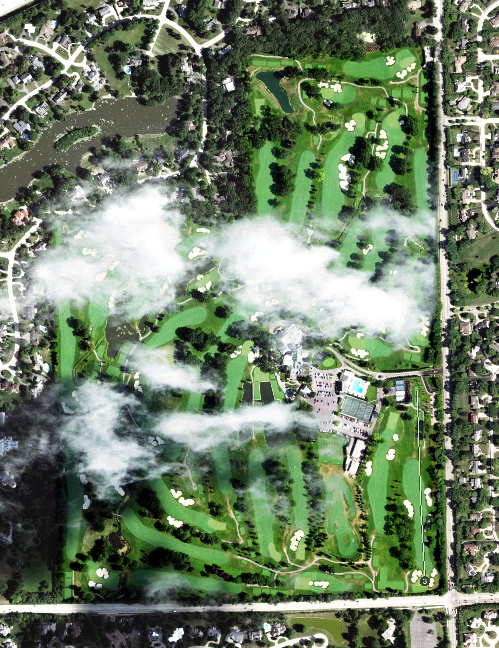 Aerial view of Butterfield Country Club, IL