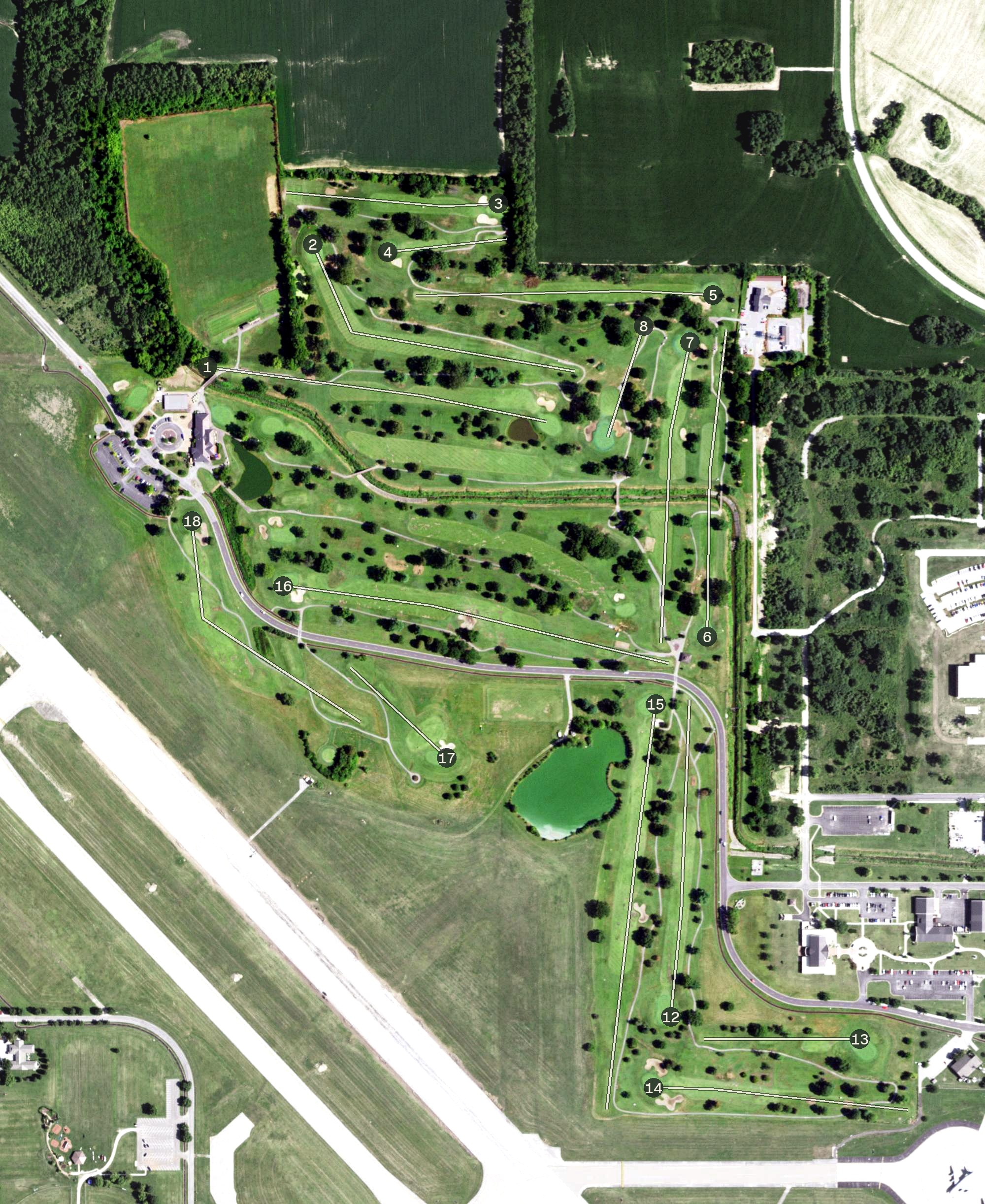 Aerial view of Cardinal Creek Golf Course, IL
