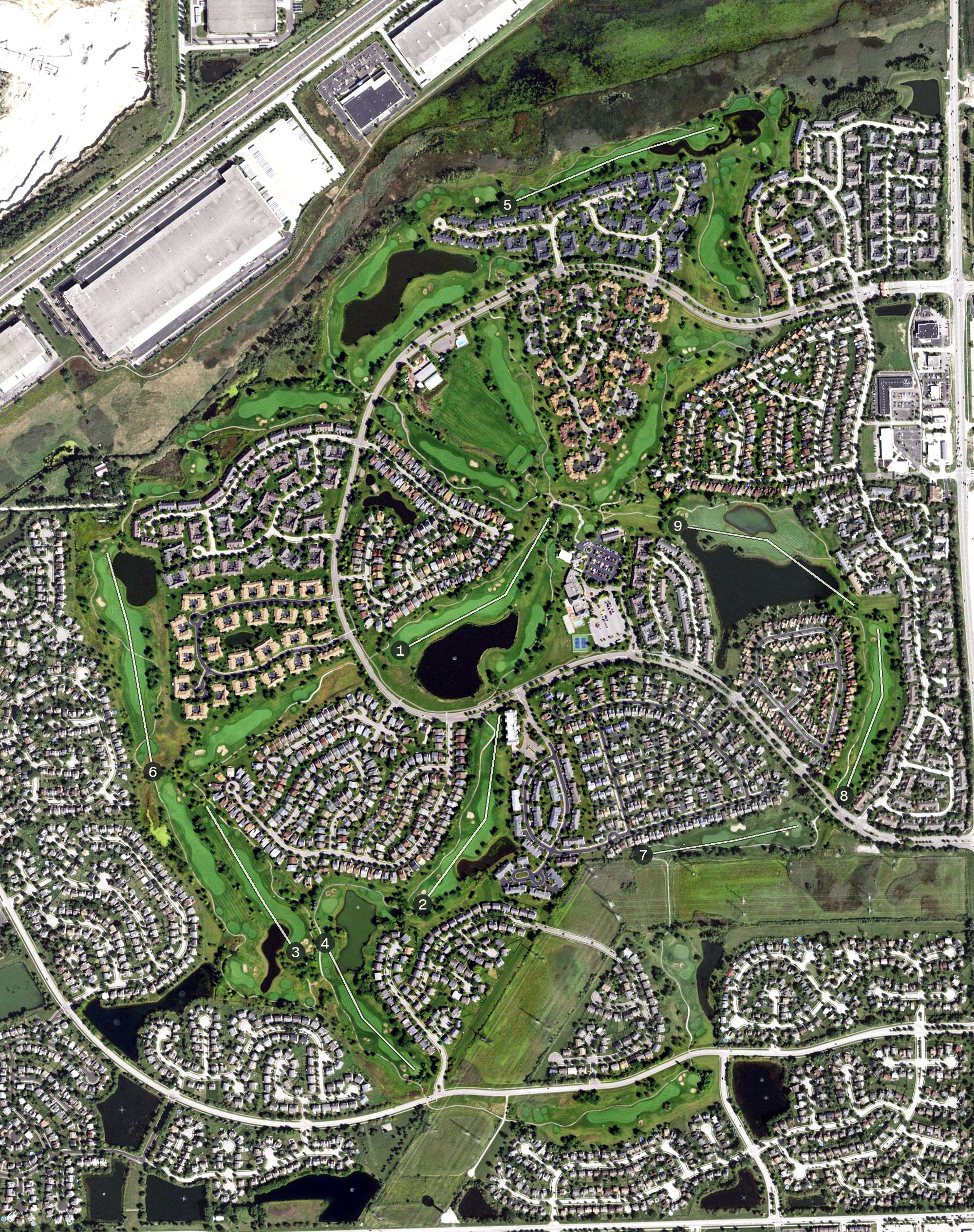 Aerial view of Carillon Golf Course, IL