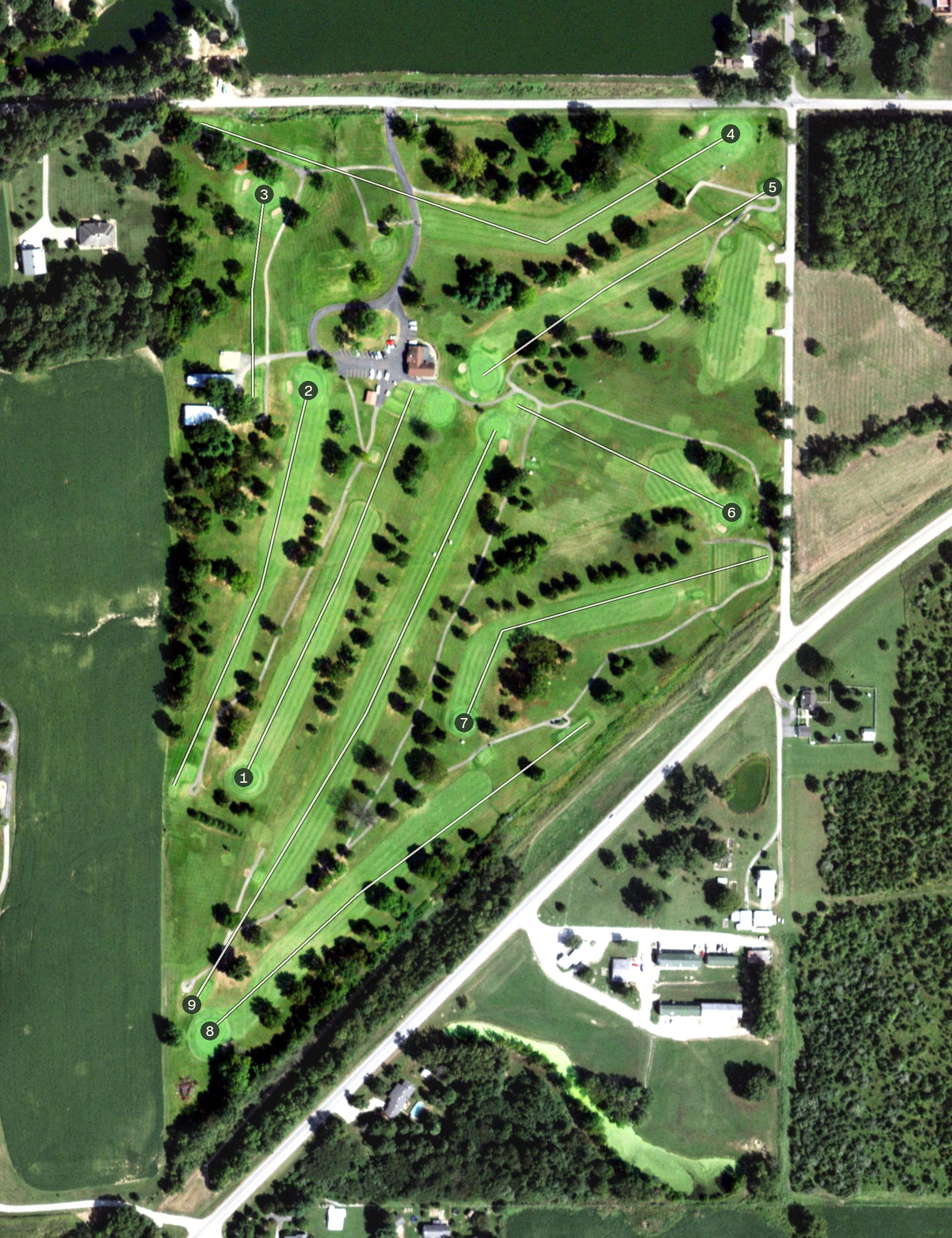 Aerial view of Carmi Country Club, IL