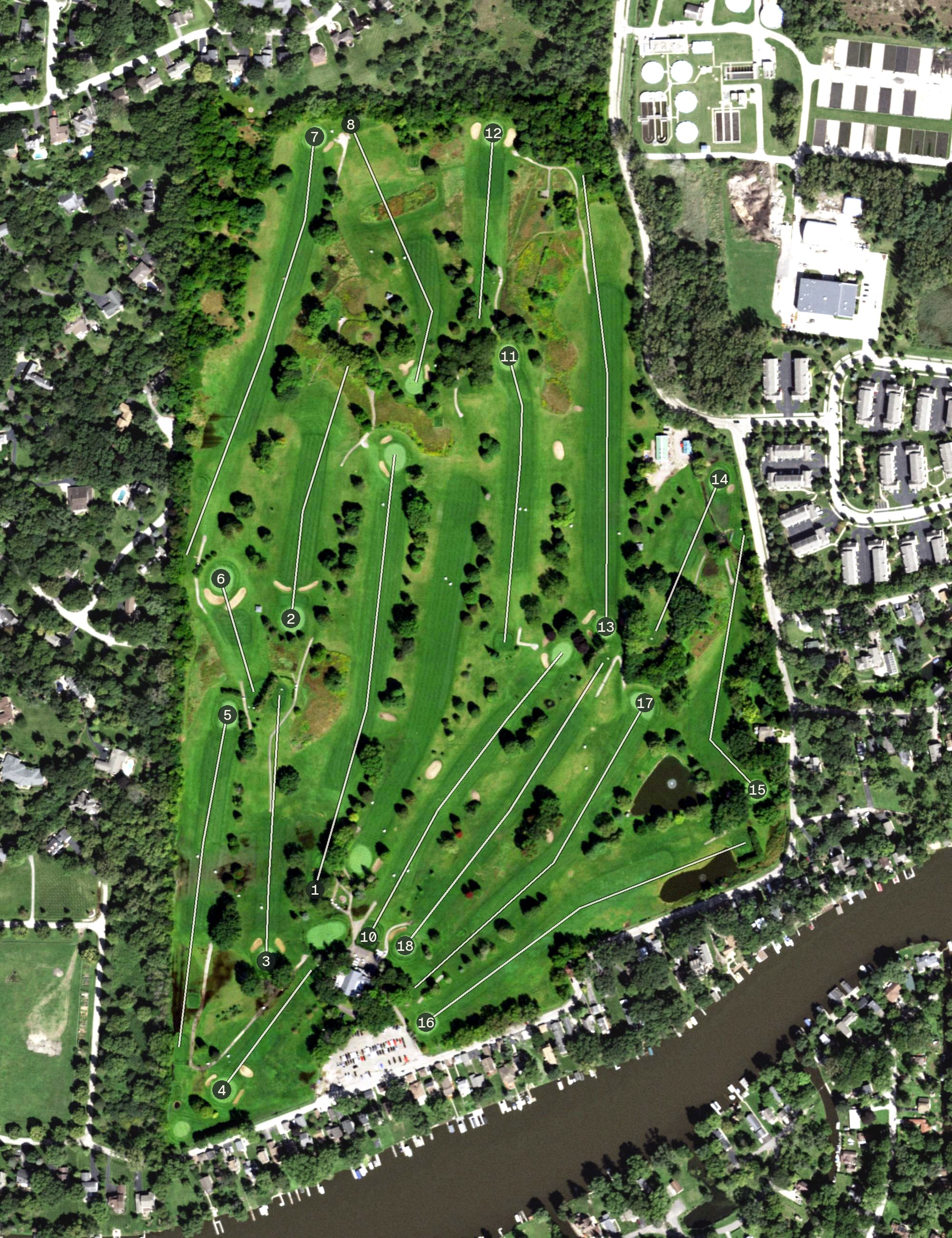 Aerial view of Cary Country Club, IL