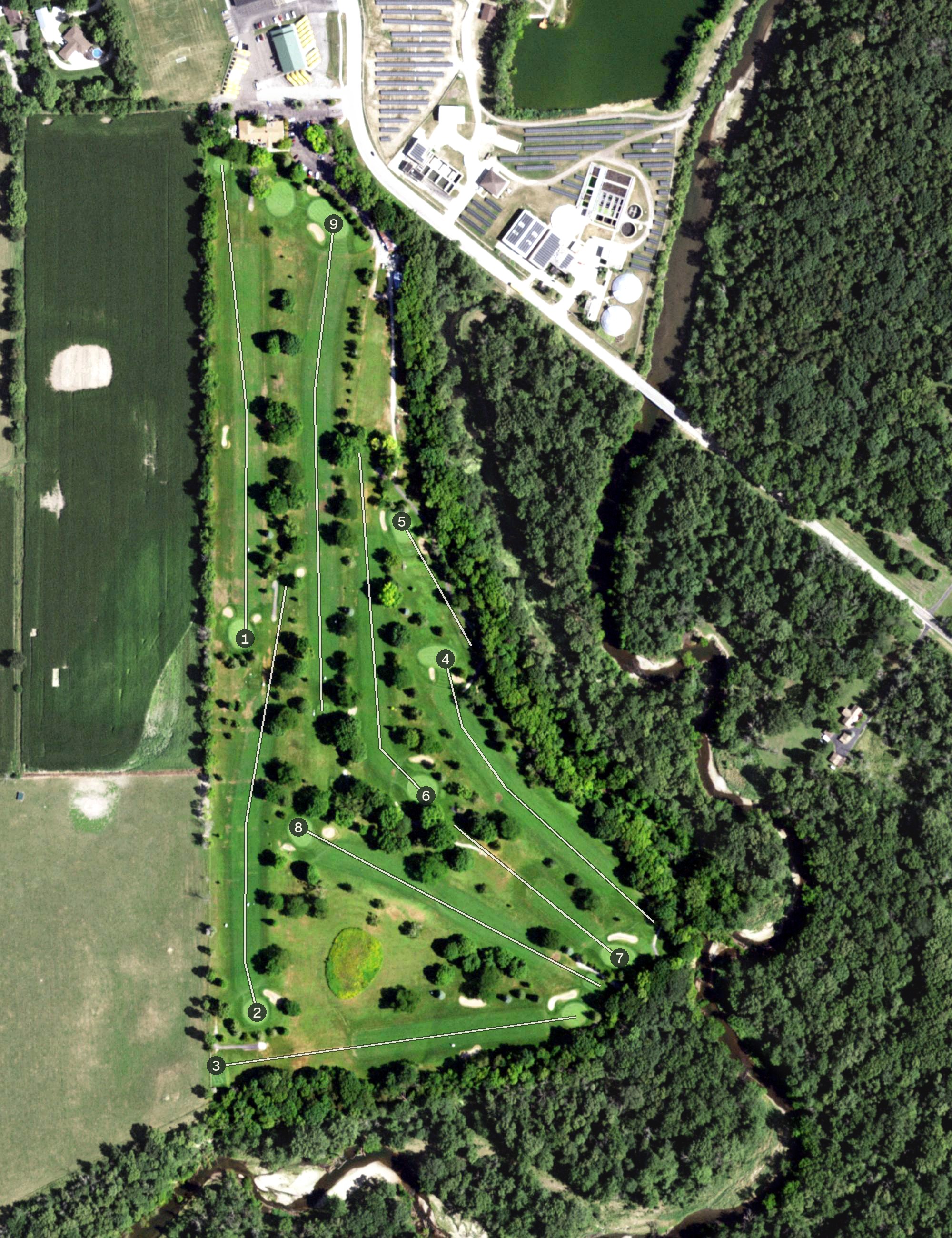 Aerial view of Cedardell Golf Club, IL