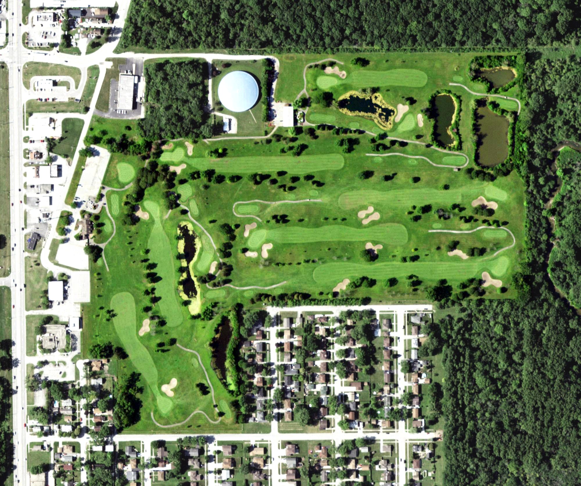 Aerial view of Chicago Heights Park District Golf Course East, IL