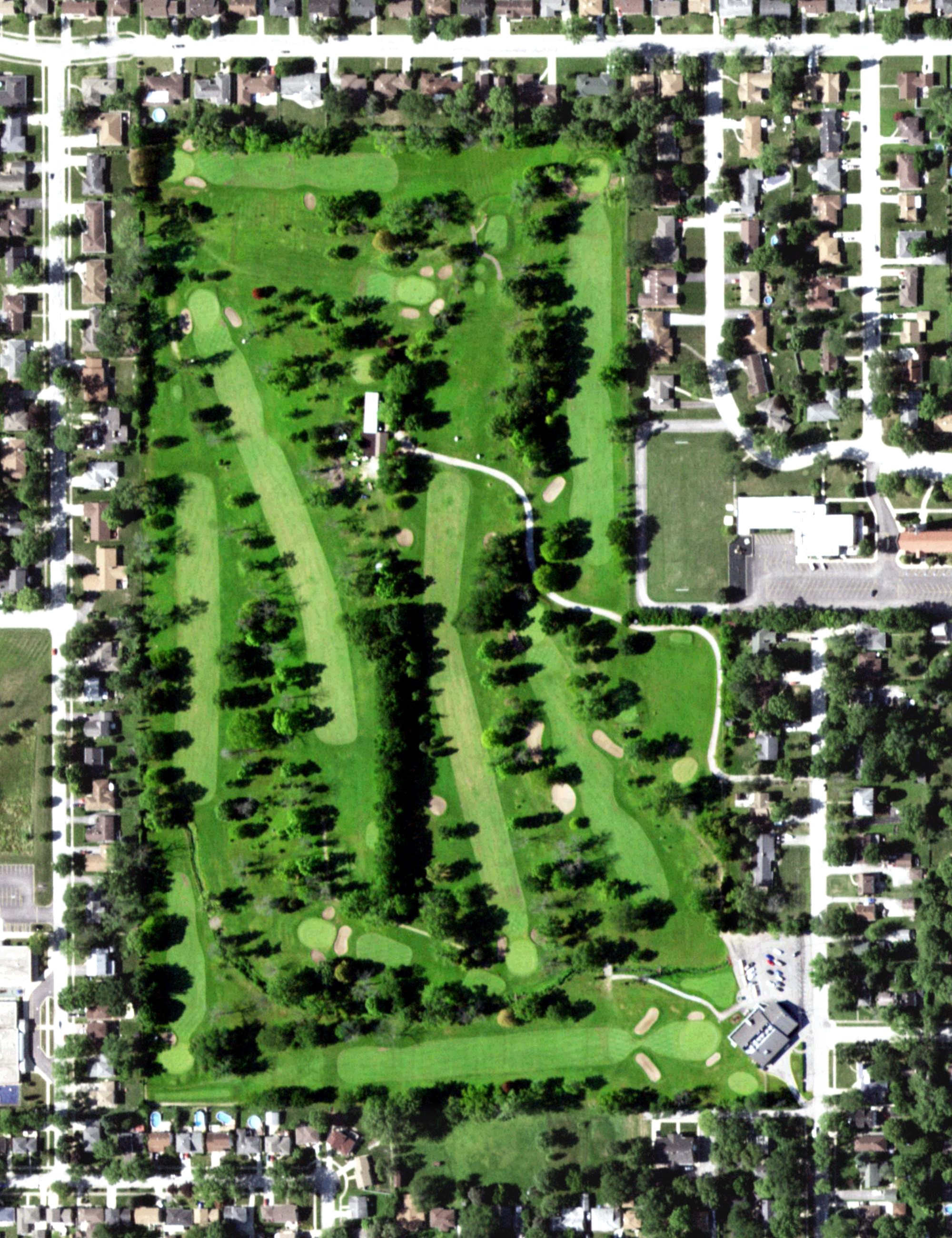 Aerial view of Chicago Heights Park District Golf Course West, IL