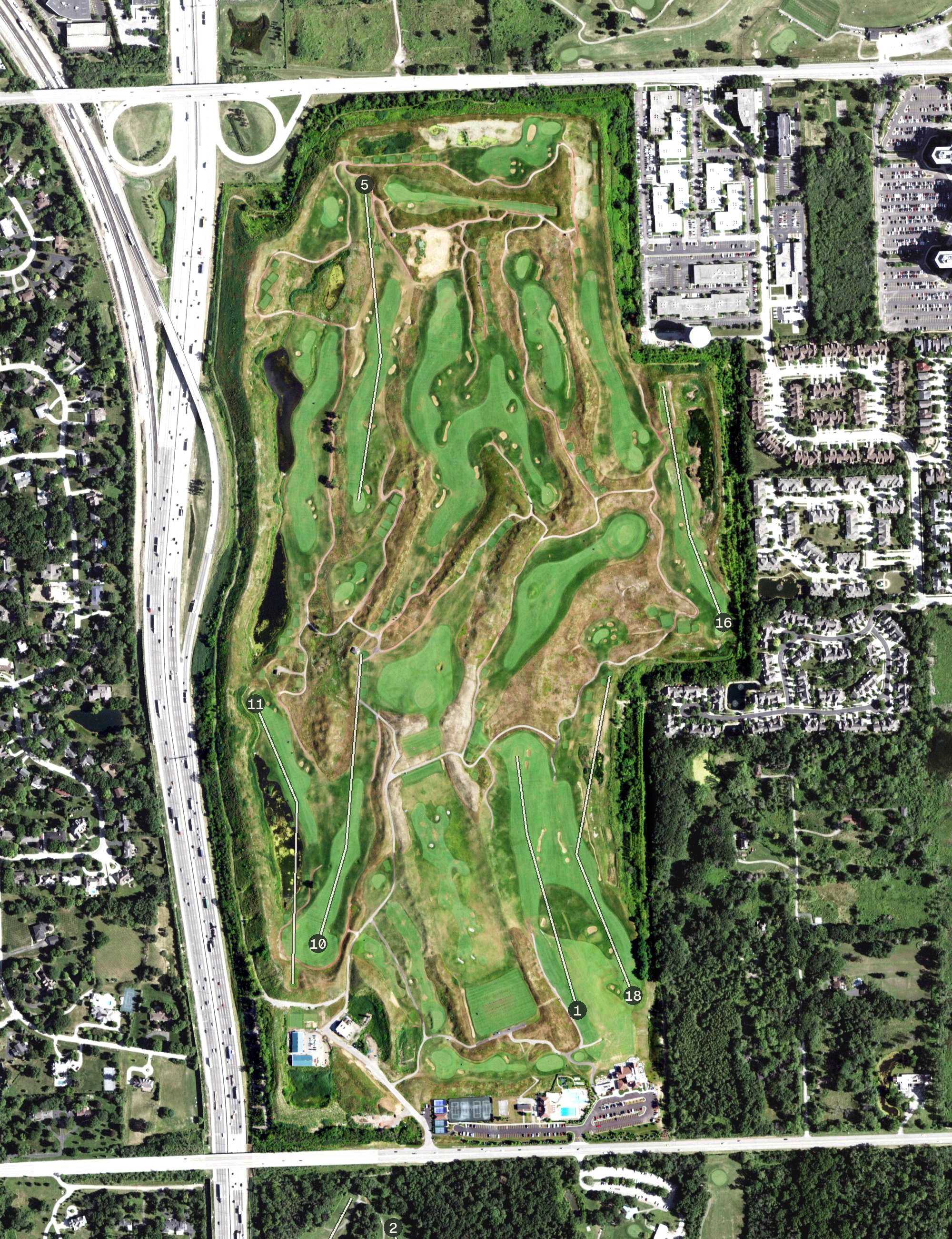Aerial view of Chicago Highlands Club, IL
