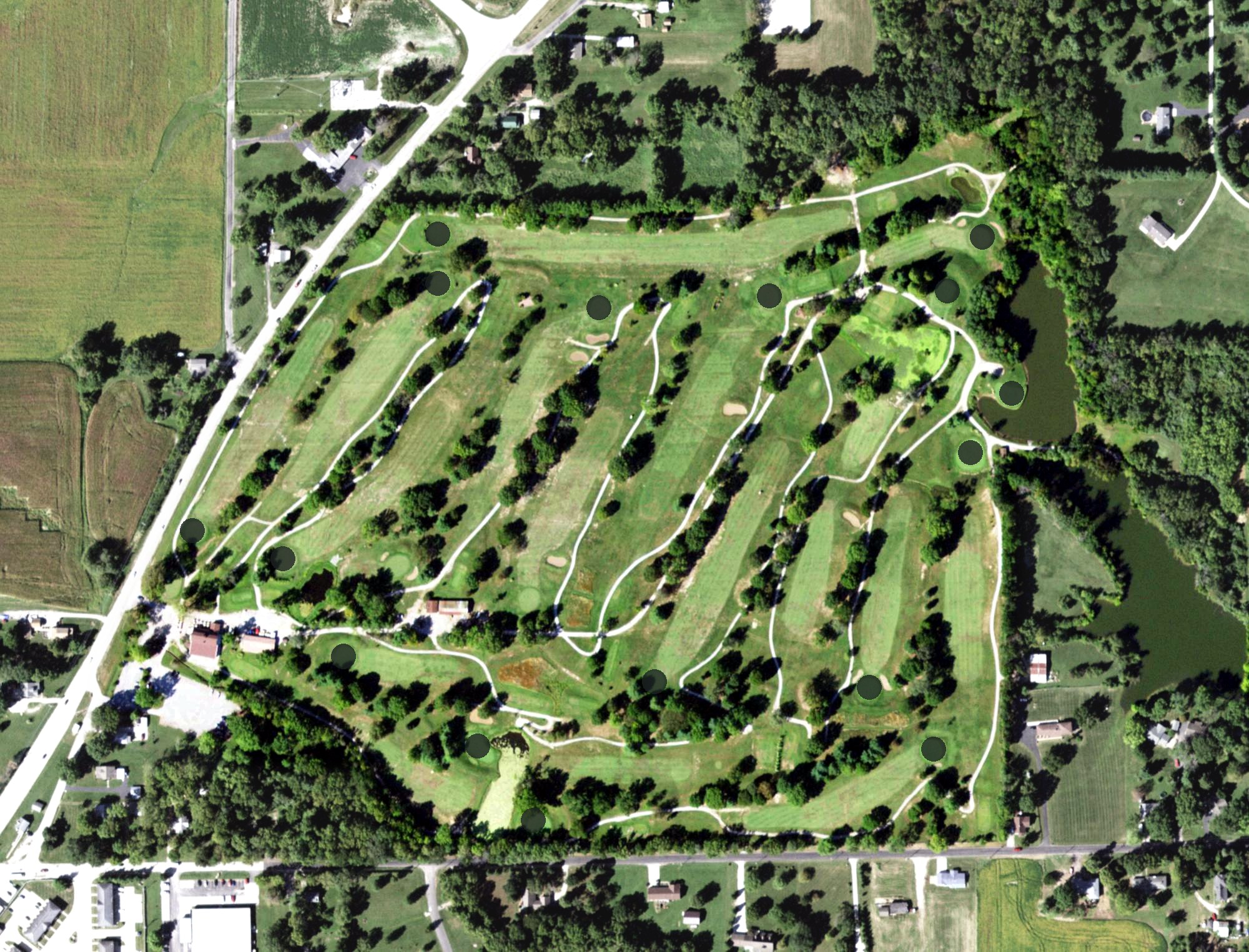 Aerial view of Cloverleaf Golf Course, IL