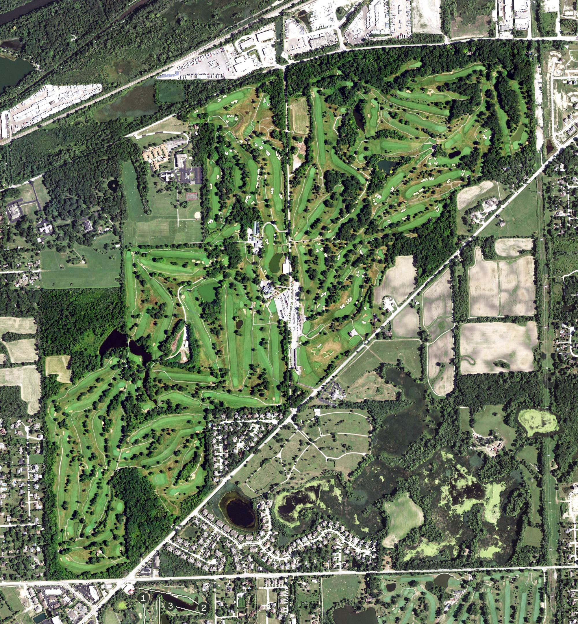 Aerial view of Cog Hill Golf & Country Club, IL