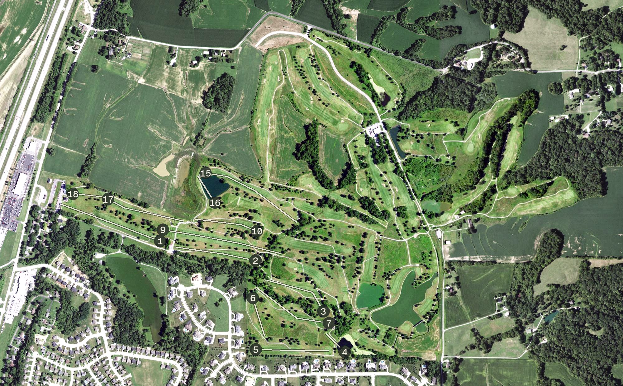 Aerial view of Columbia Golf Club, IL