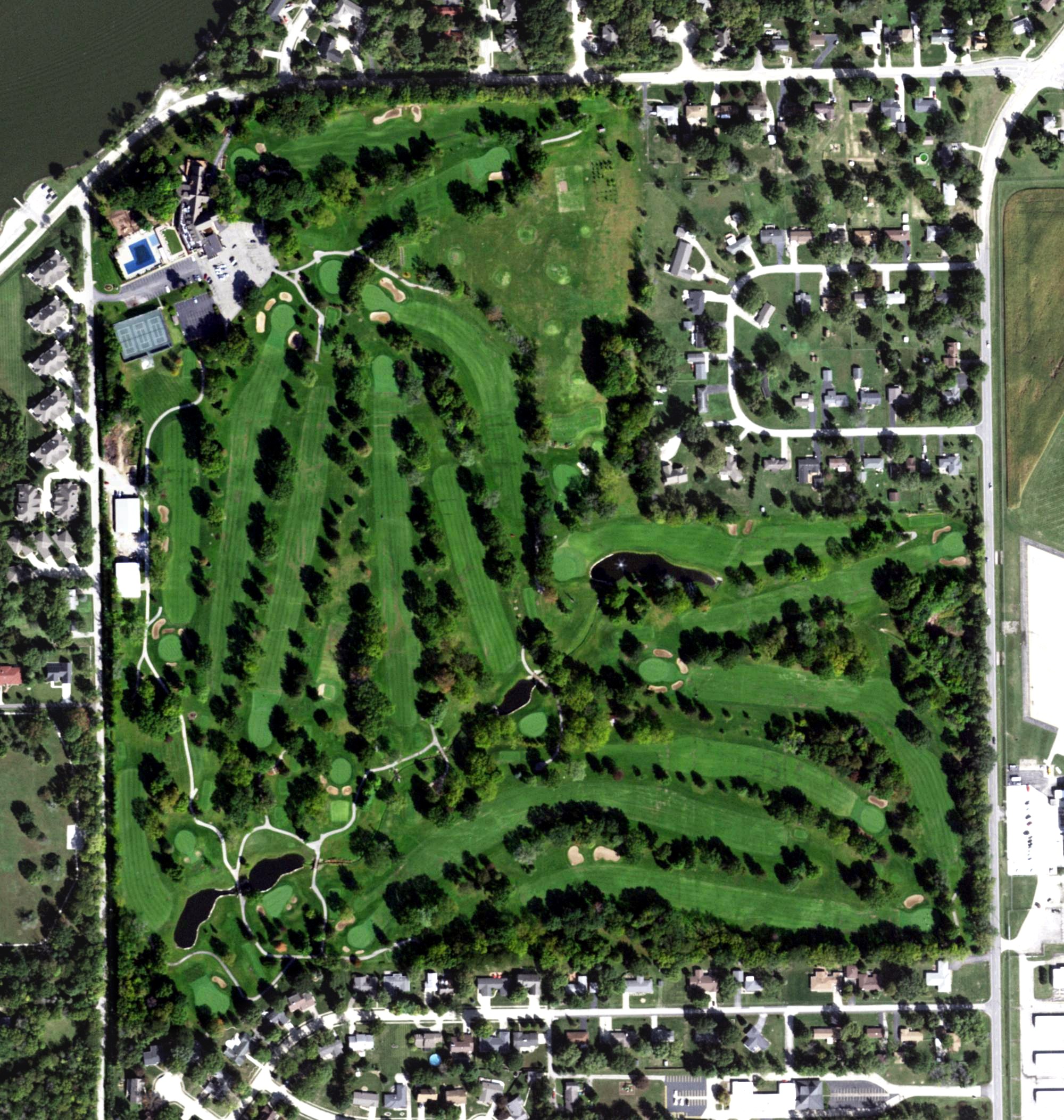Aerial view of Country Club of Decatur, IL
