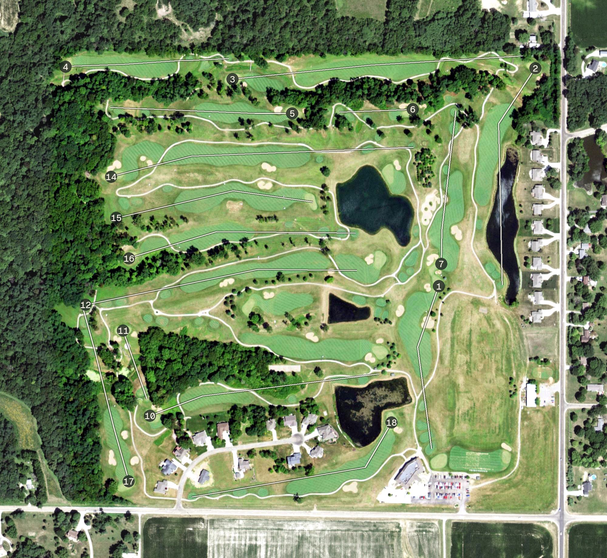 Aerial view of Coyote Creek Golf Course, IL