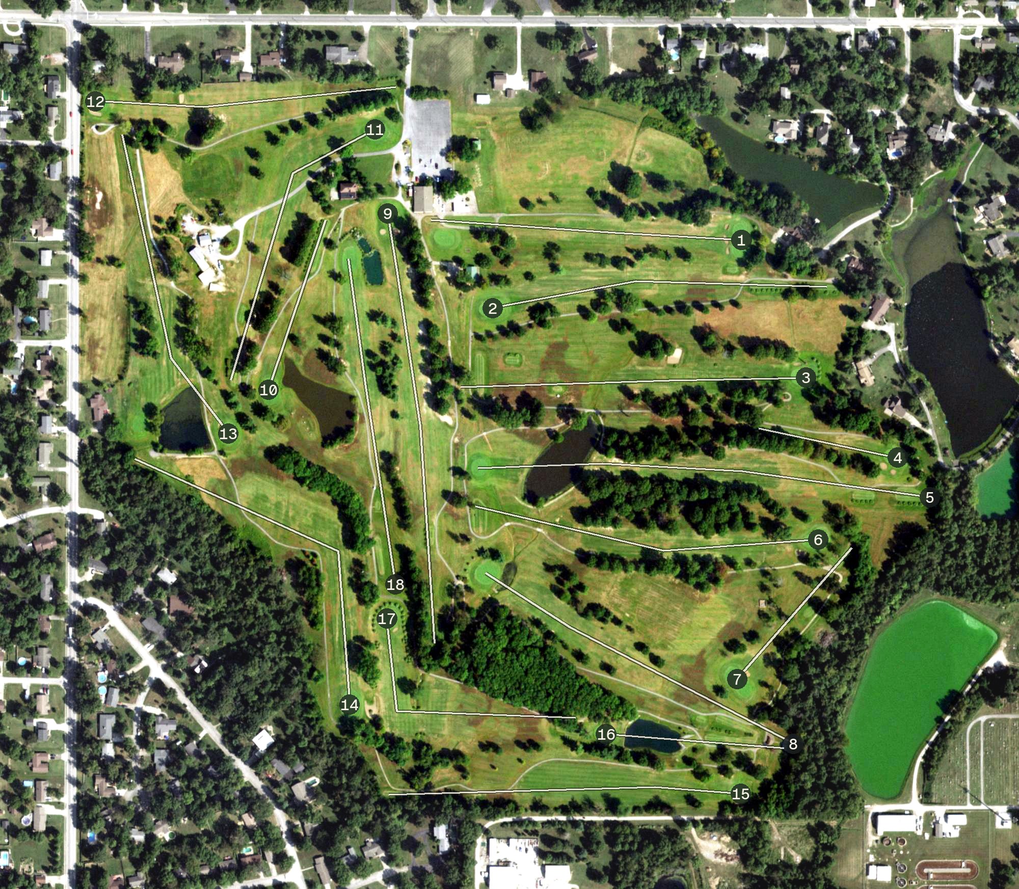 Aerial view of Crab Orchard Golf Club, IL
