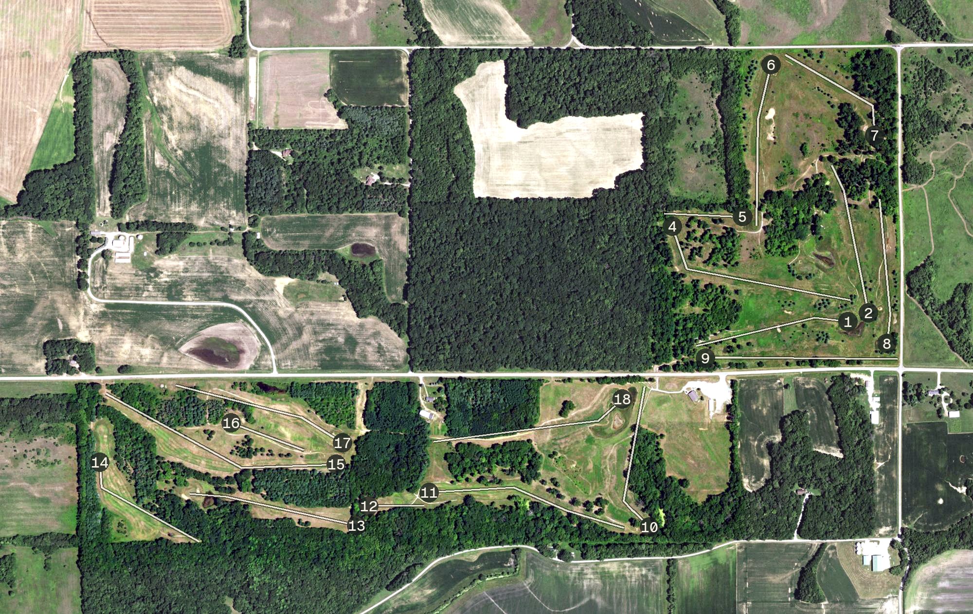 Aerial view of Crane Creek Golf Course, IL