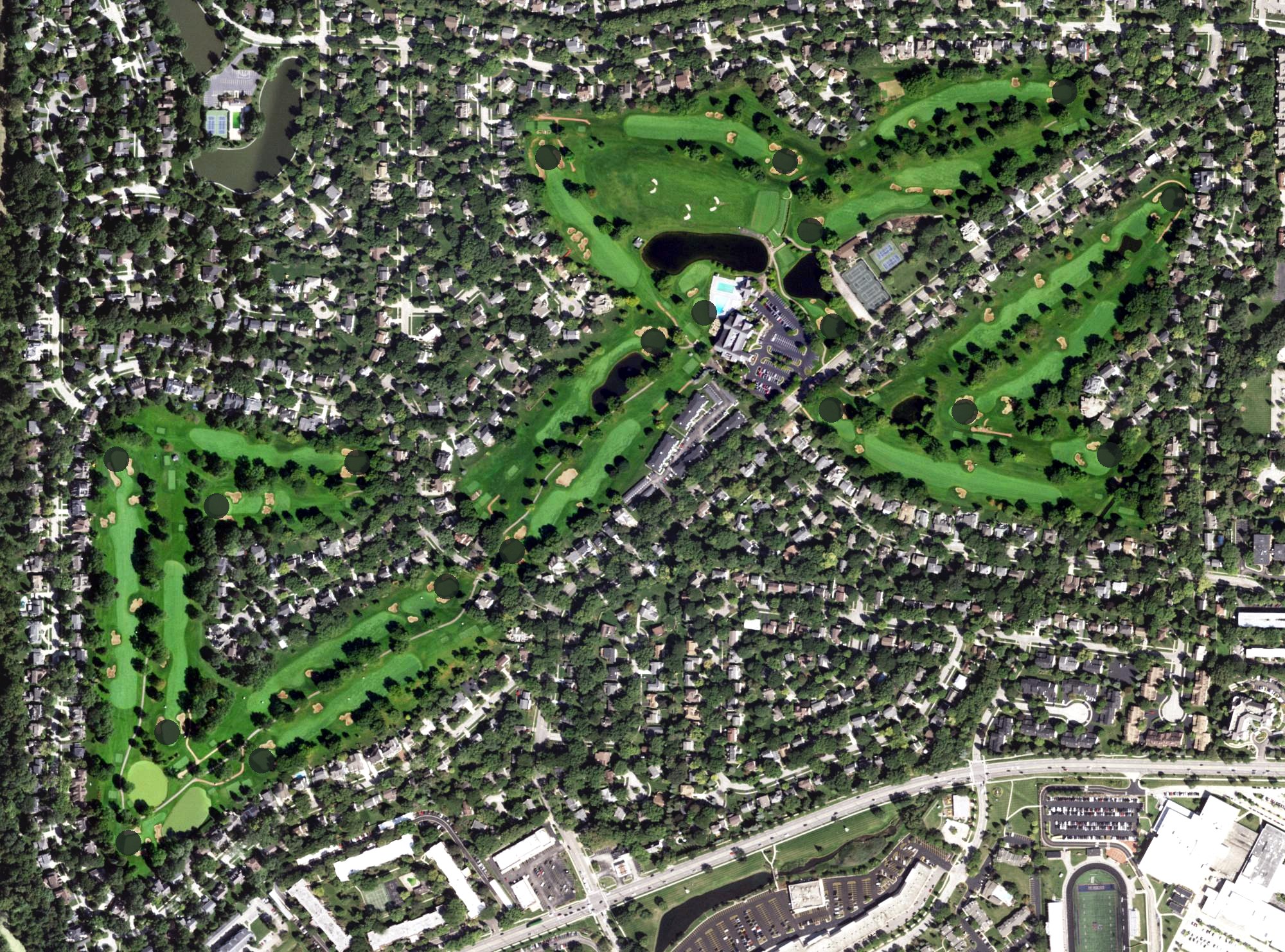 Aerial view of Cress Creek Country Club, IL