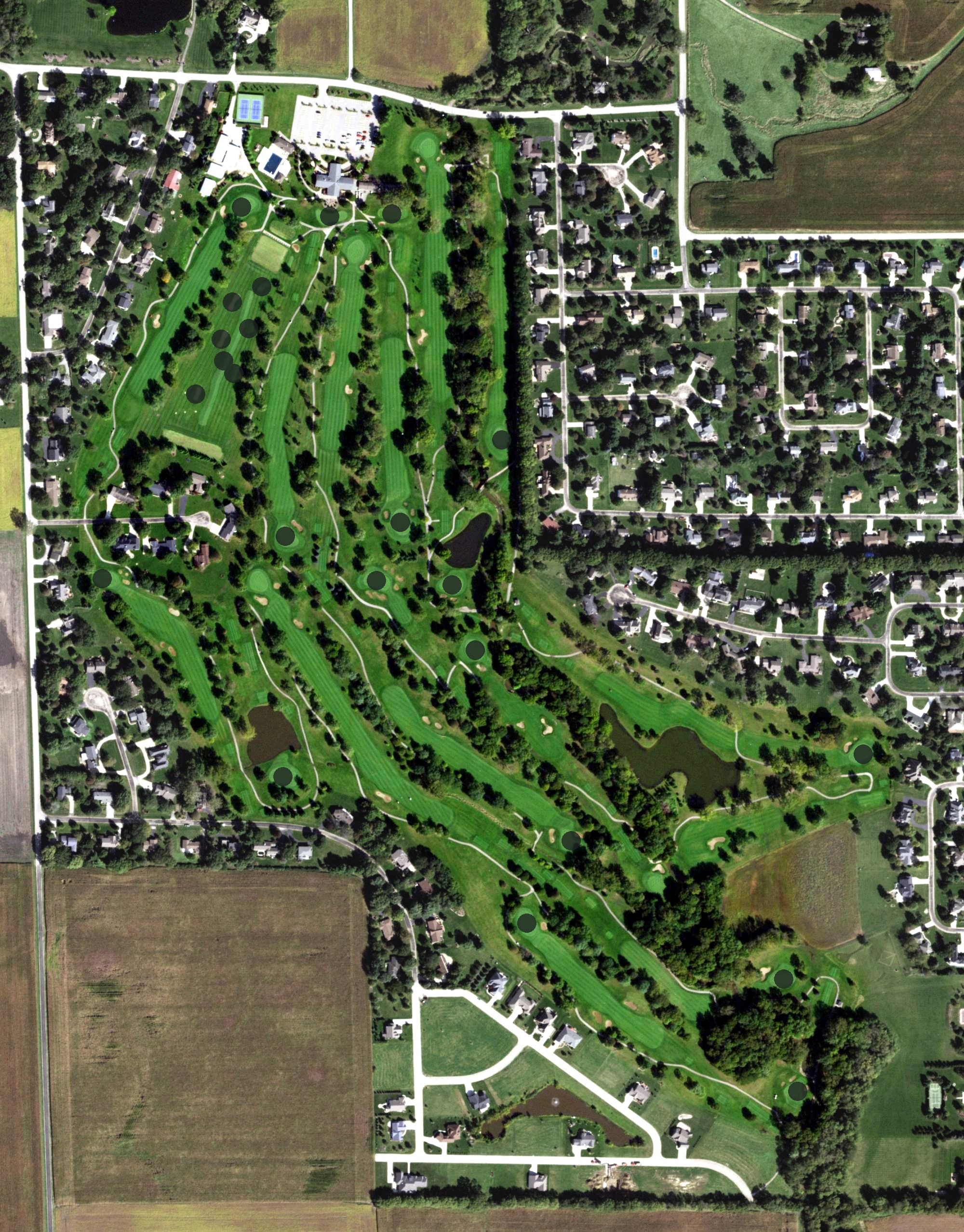 Aerial view of Crestwicke Country Club, IL