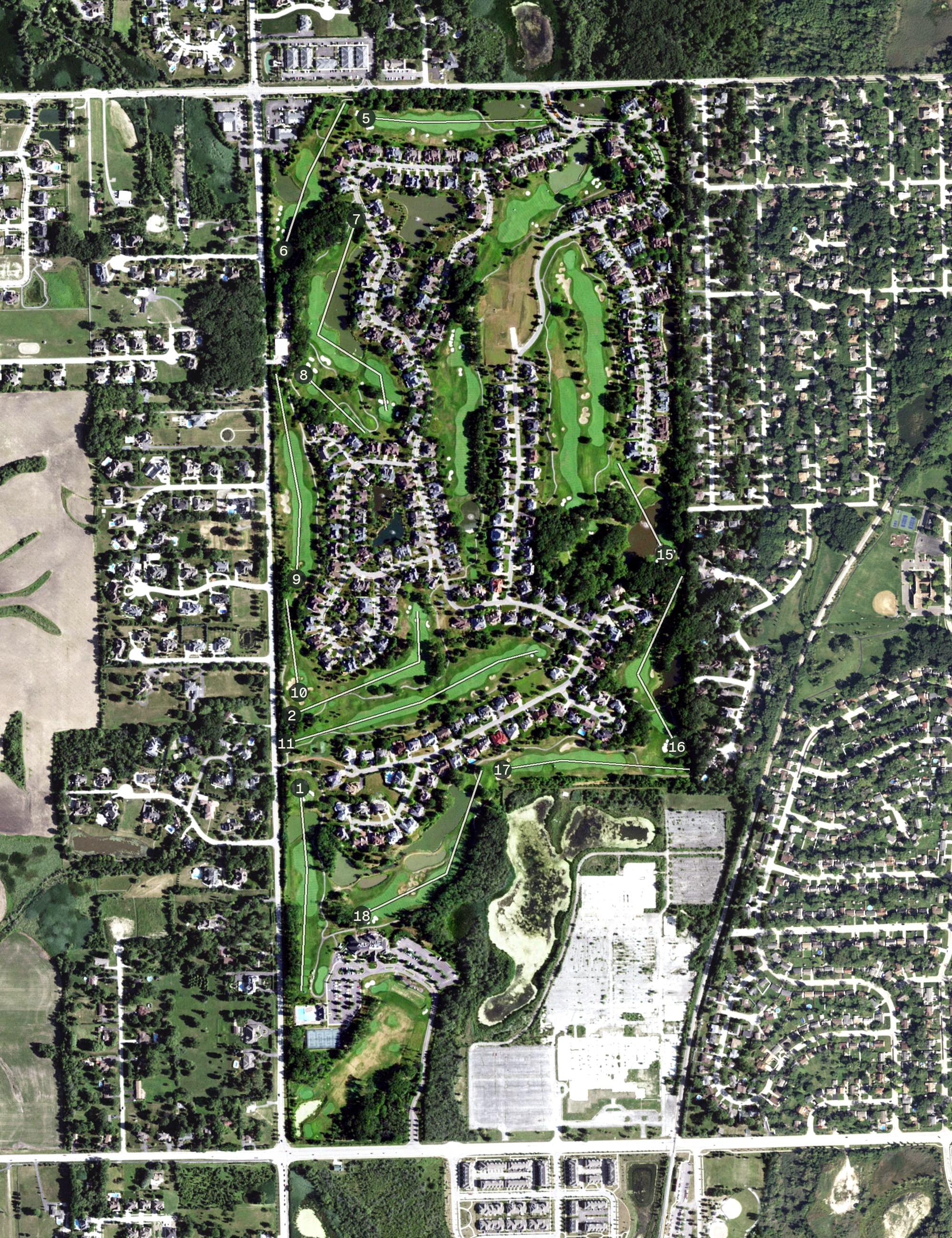 Aerial view of Crystal Tree Golf and Country Club, IL