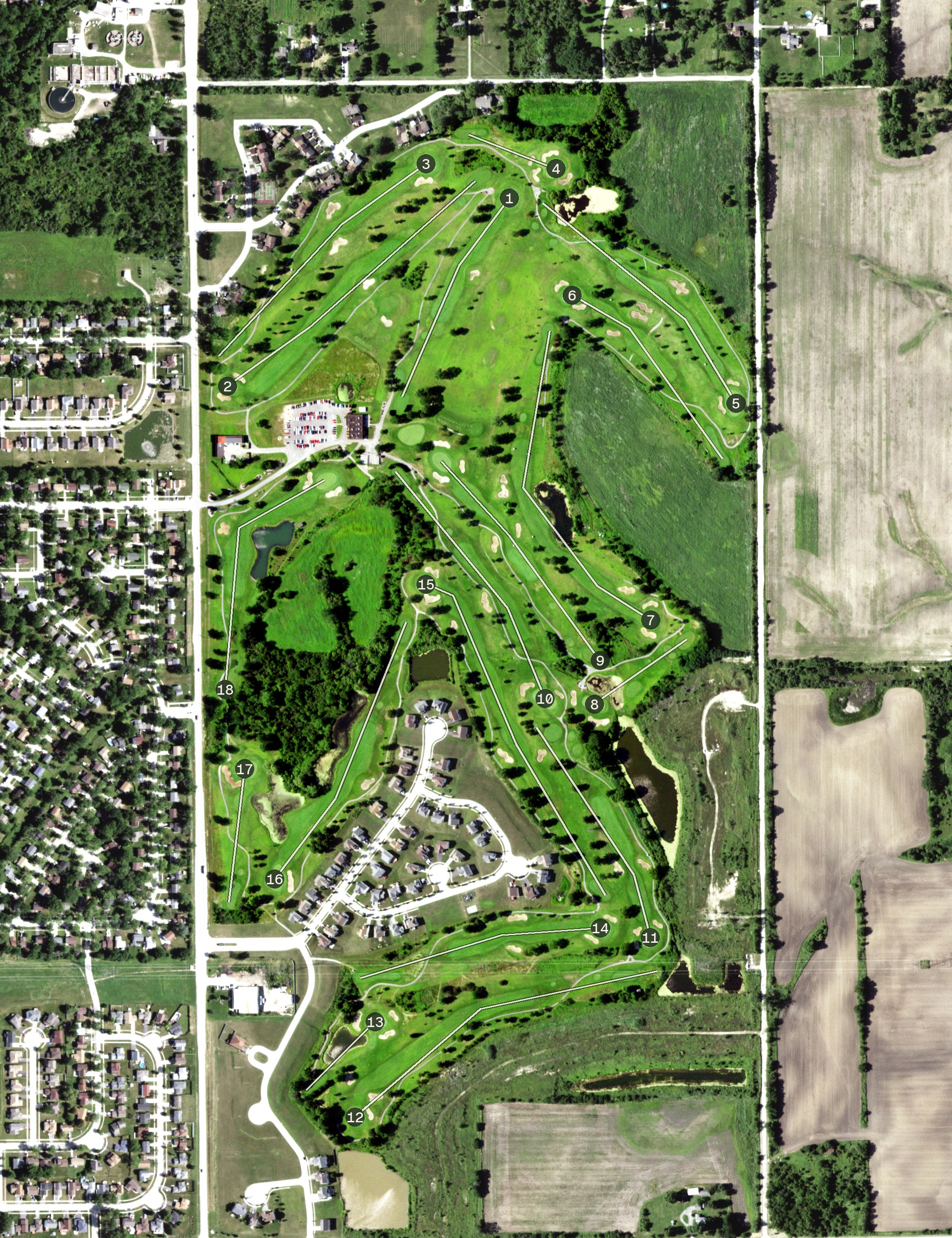 Aerial view of Deer Creek Golf Course, IL