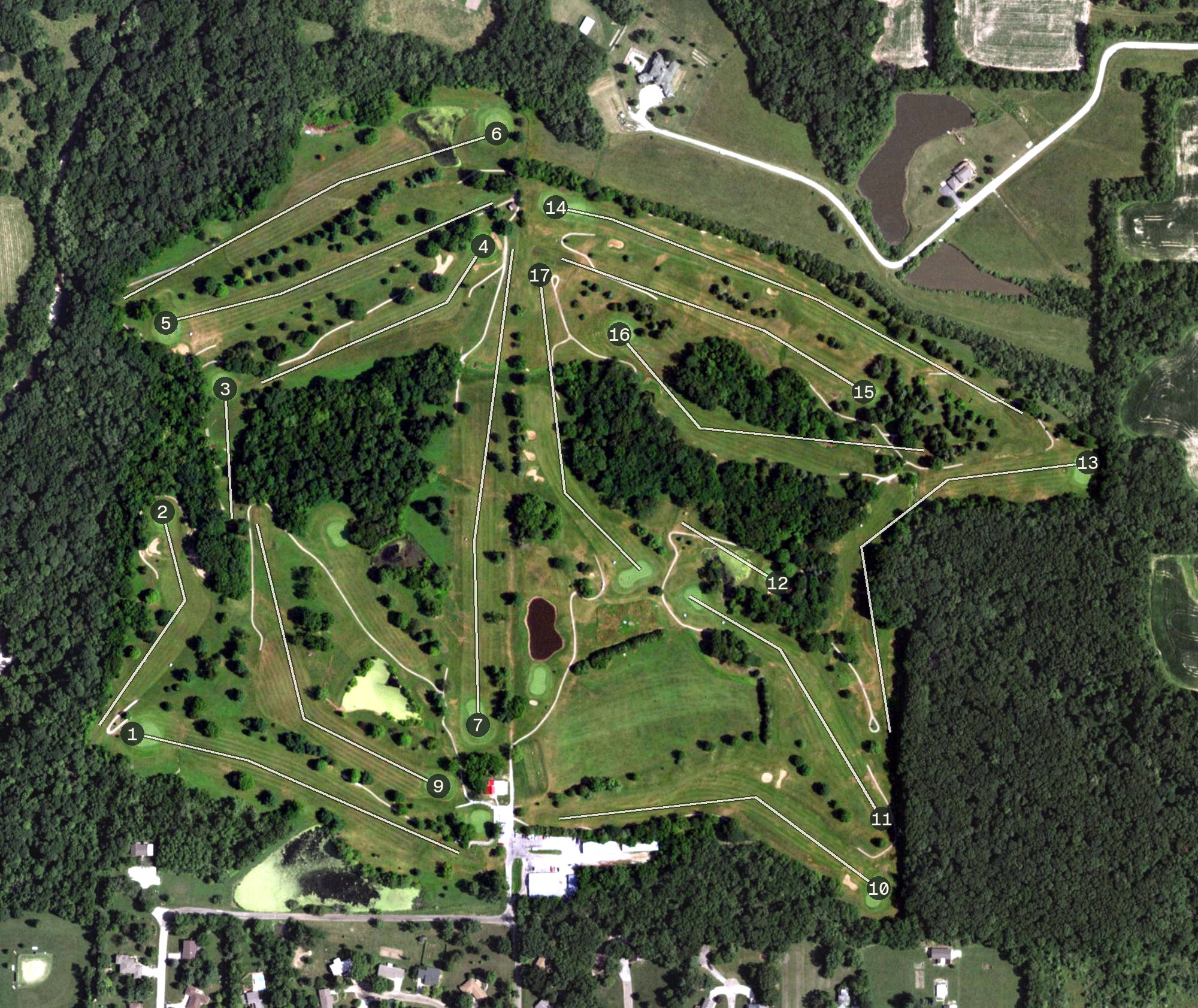 Aerial view of Deer Run Golf Course, IL