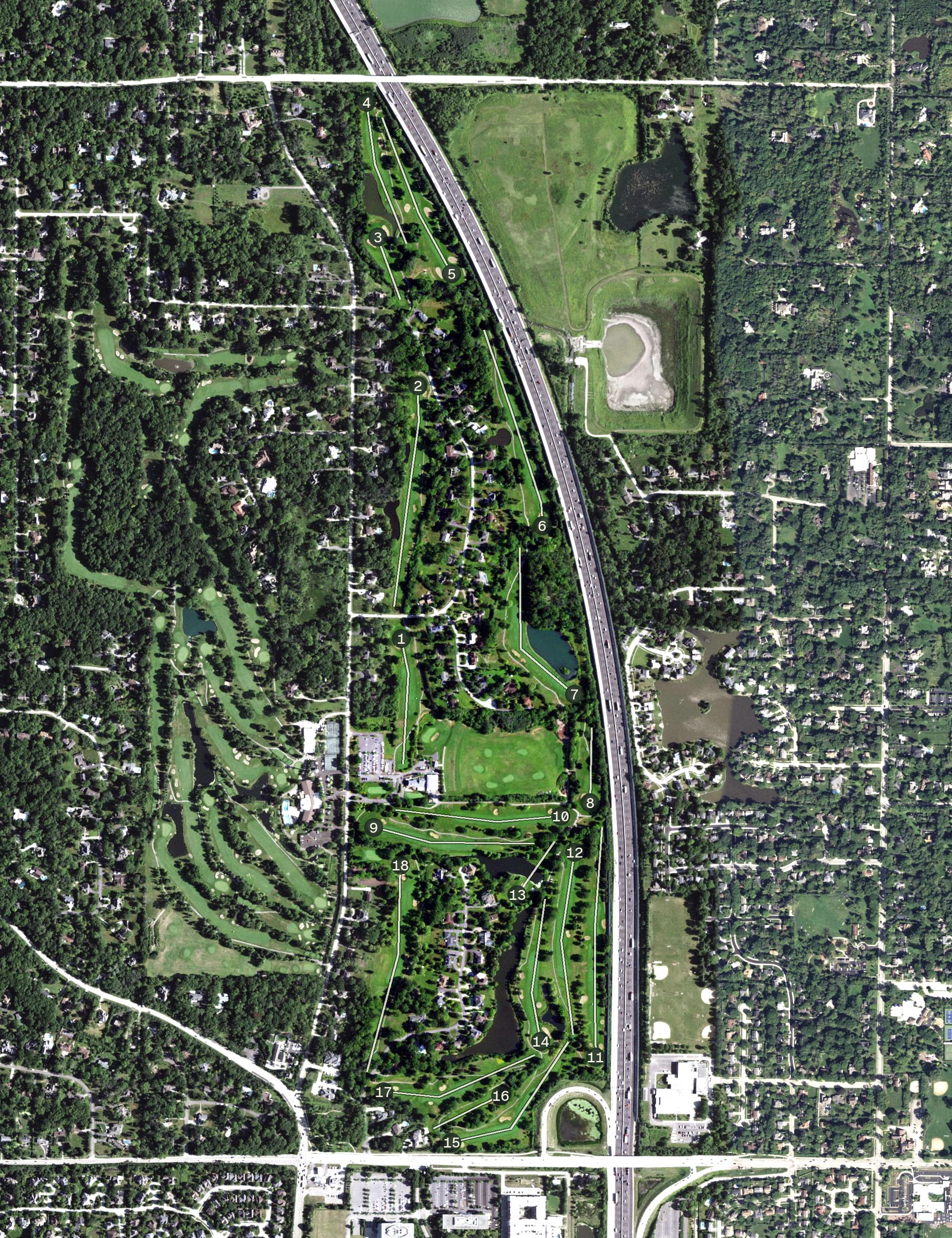 Aerial view of Deerfield Golf Club and Learning Center, IL