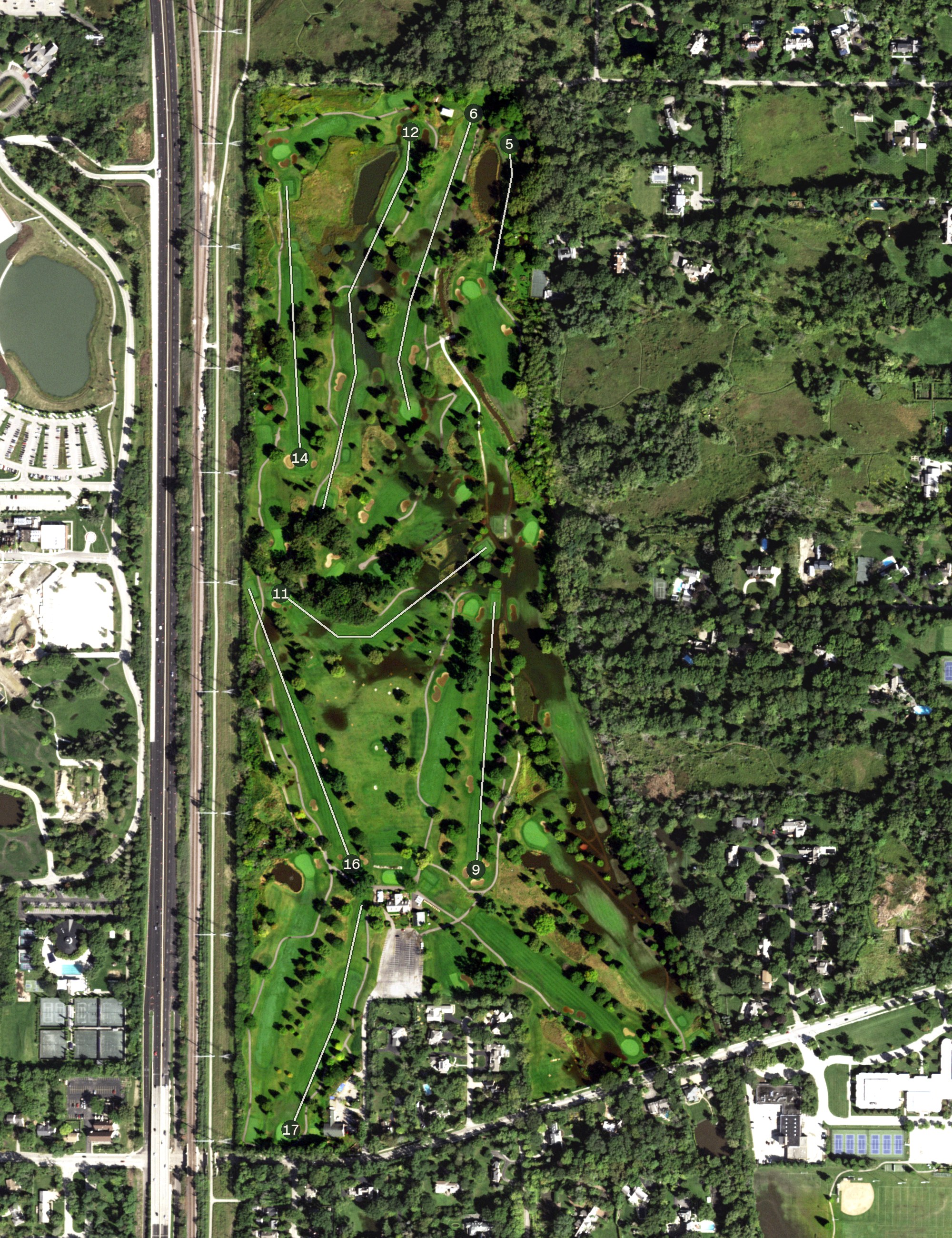 Aerial view of Deerpath Golf Course, IL