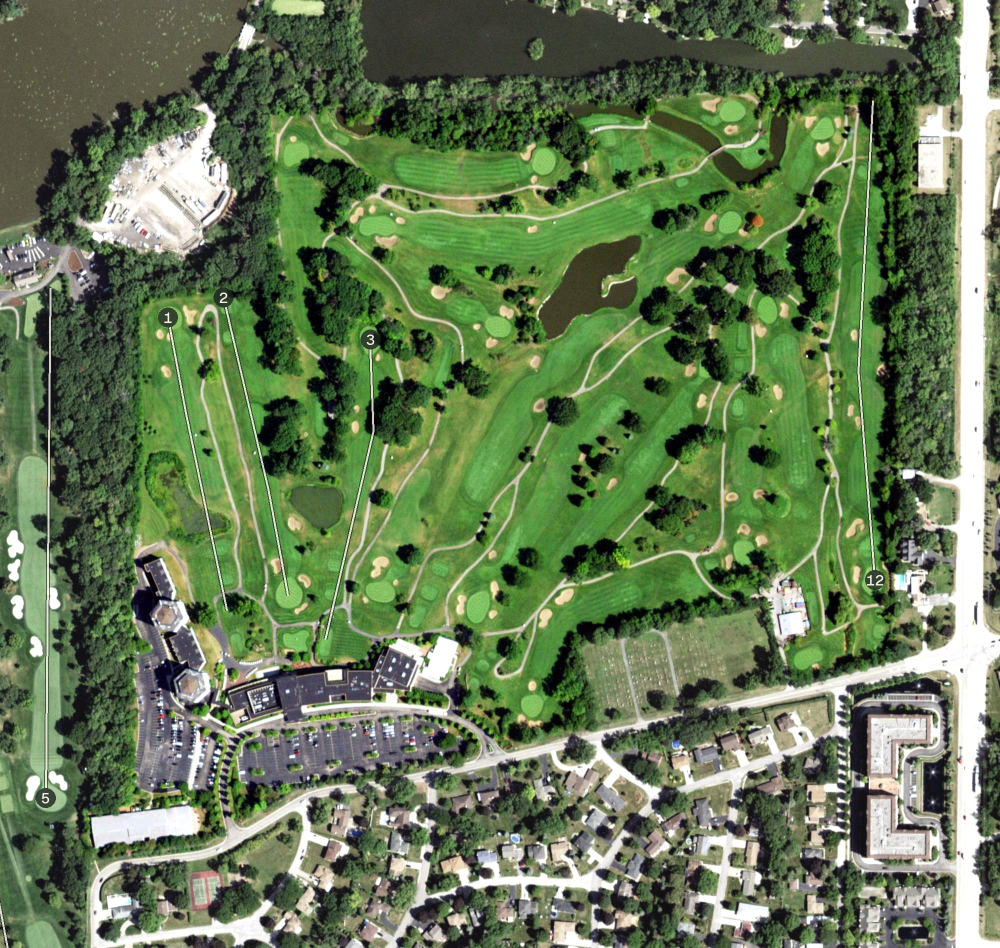 Aerial view of Eaglewood Resort and Spa, IL