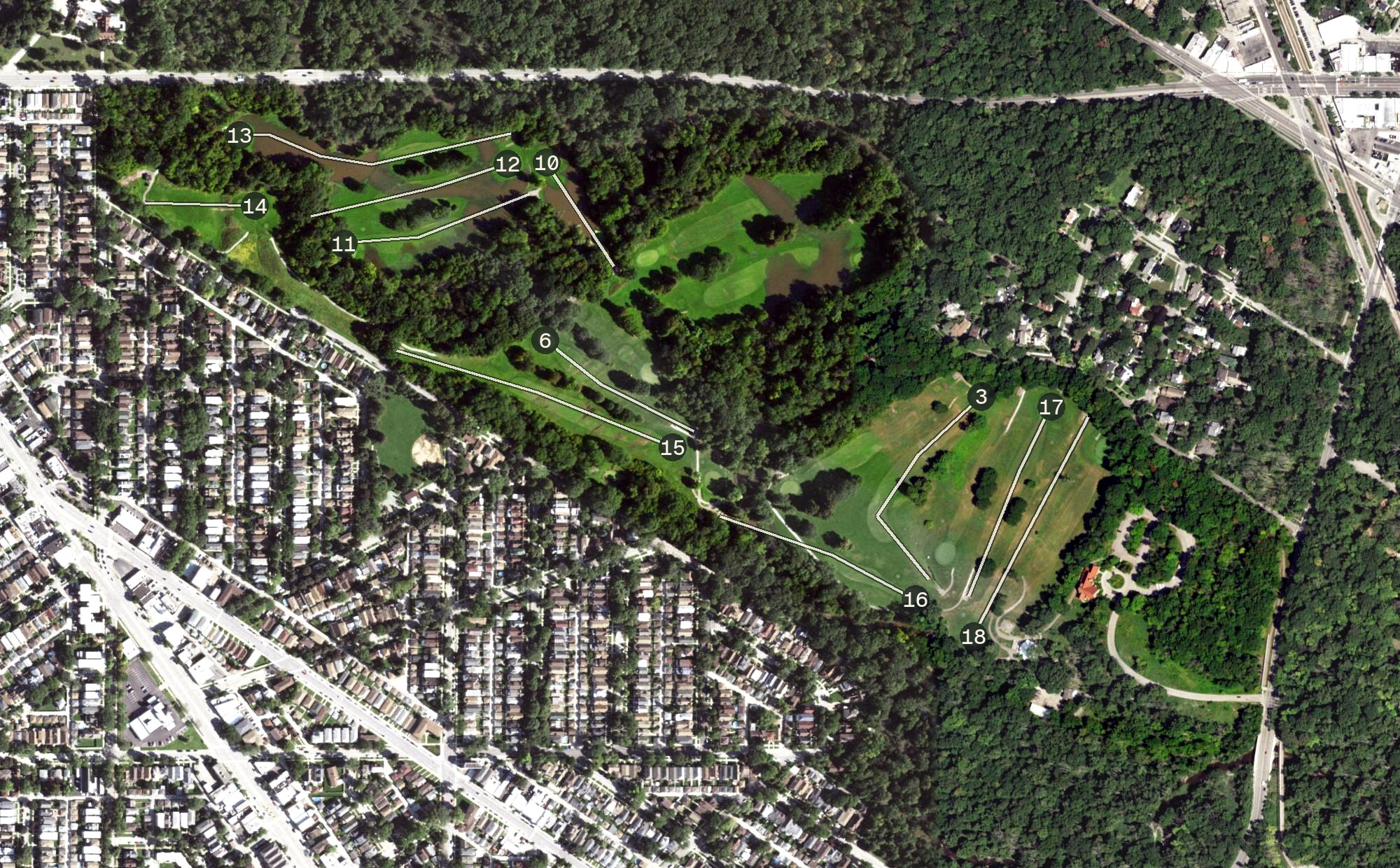 Aerial view of Edgebrook Golf Course, IL