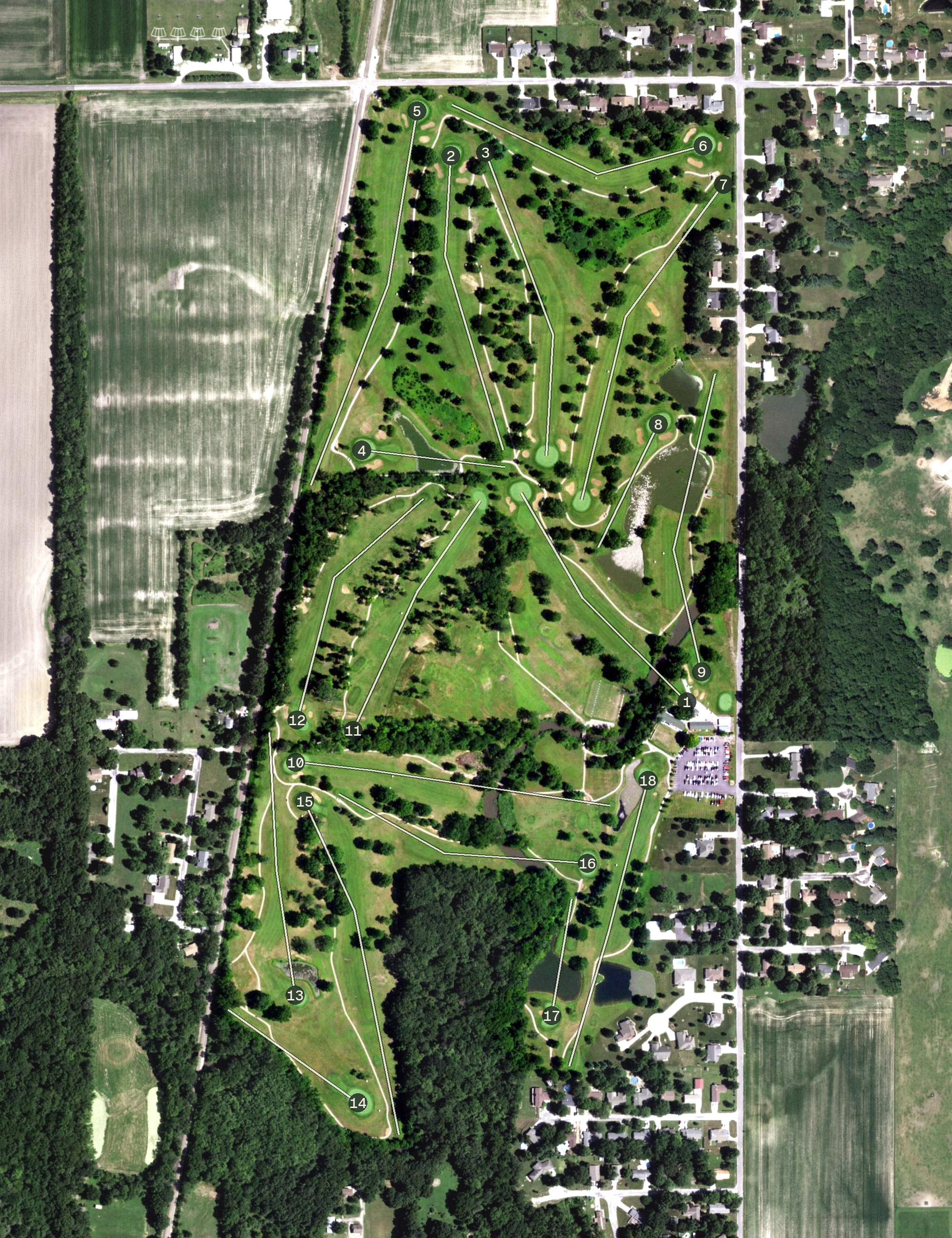 Aerial view of Edgewood Golf Club, IL