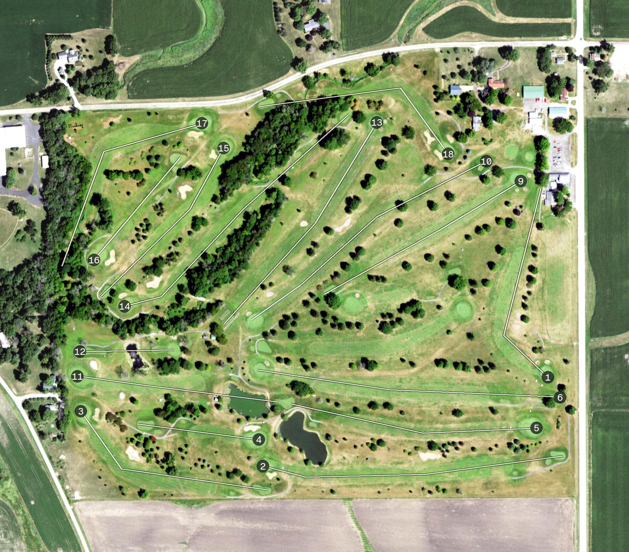 Aerial view of Edgewood Park Golf Club, IL