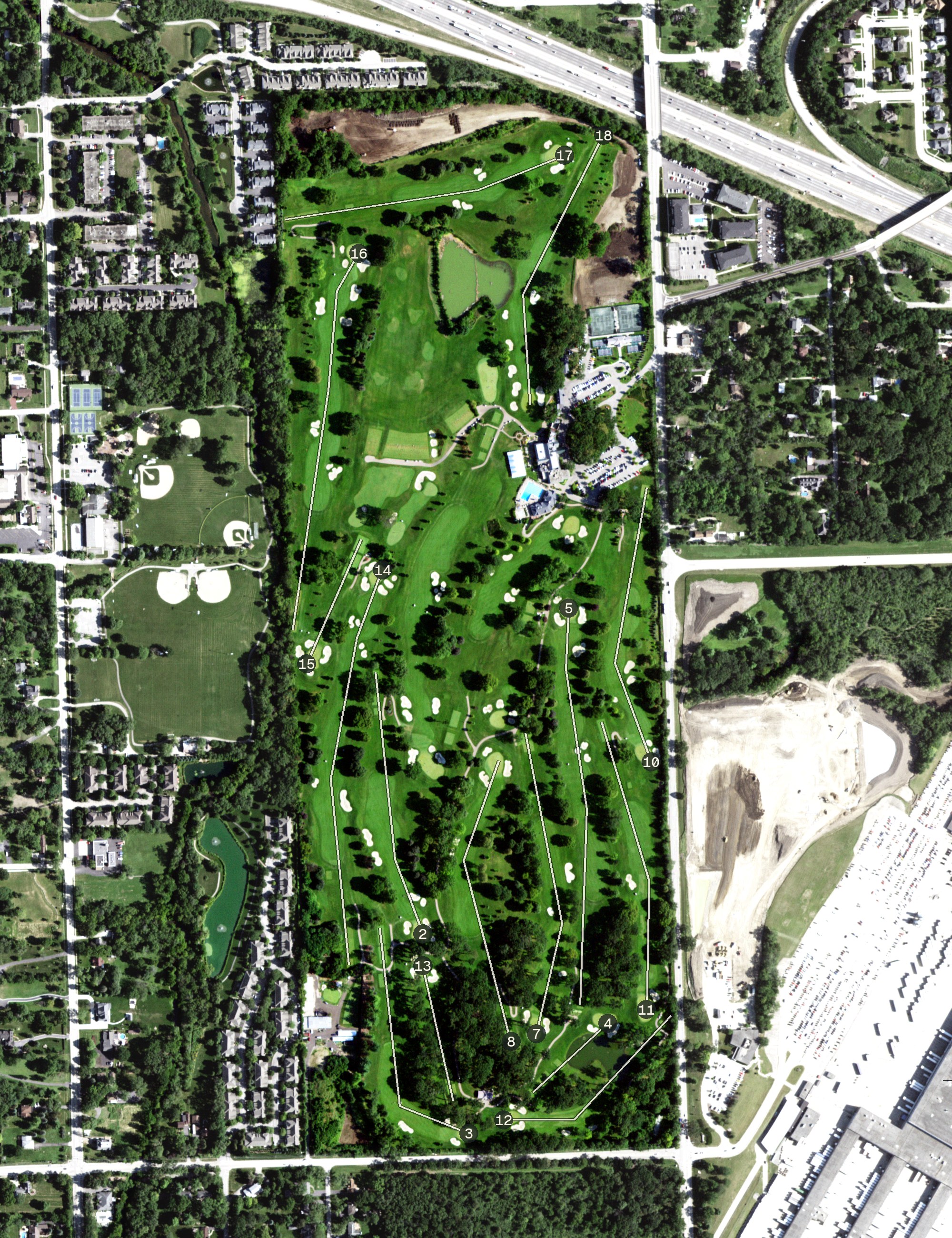 Aerial view of Edgewood Valley Country Club, IL