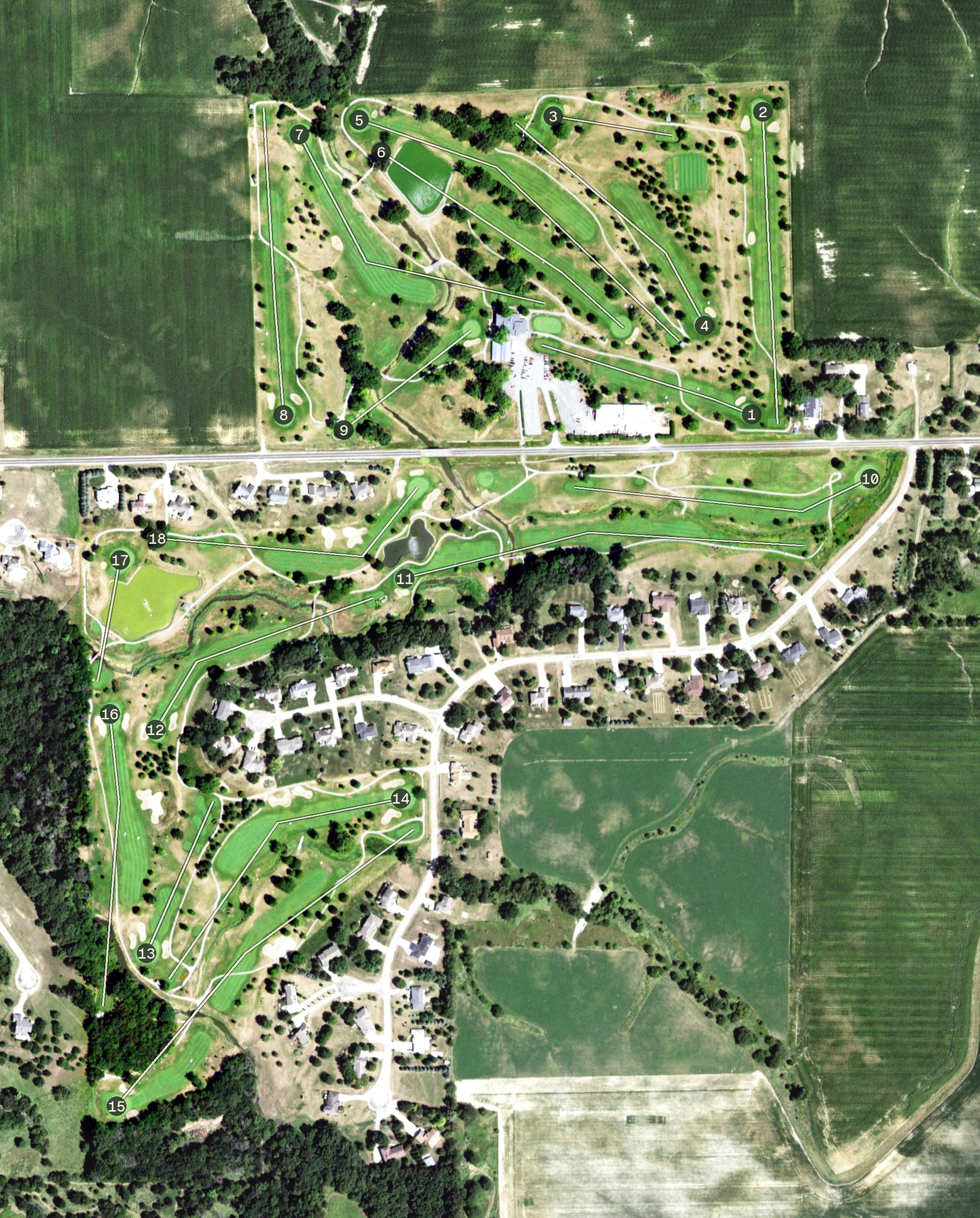 Aerial view of El Paso Golf Club, IL
