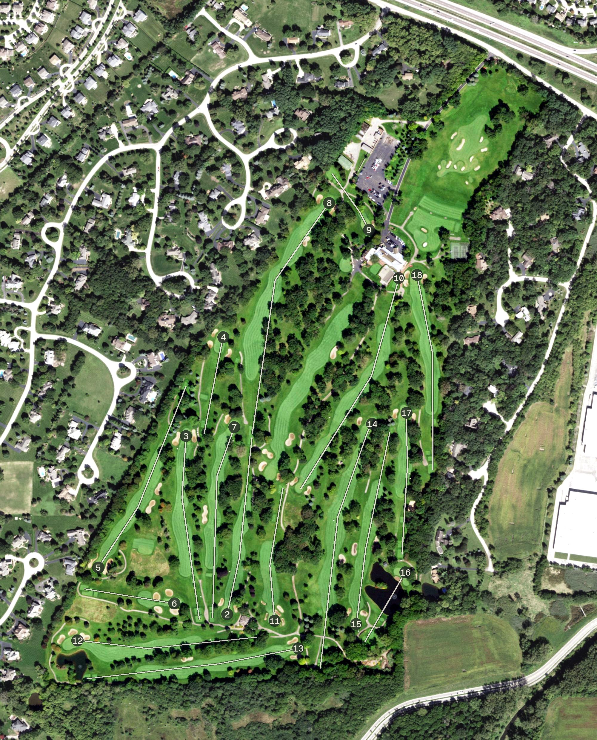 Aerial view of Elgin Country Club, IL