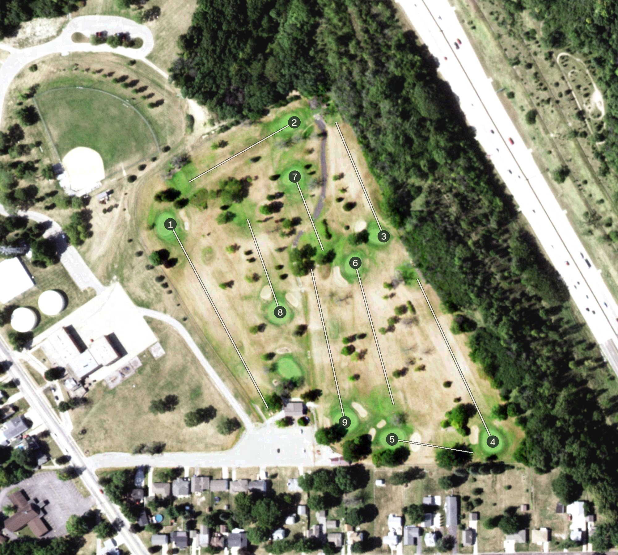 Aerial view of Fon Du Lac Golf Course, IL