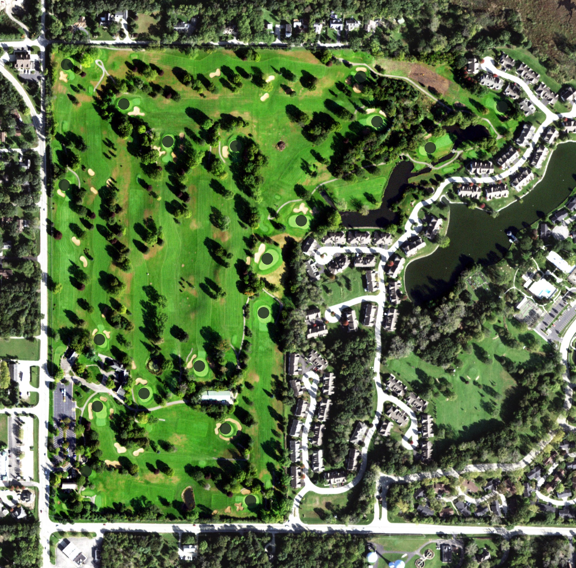 Aerial view of Fox Lake Country Club, IL