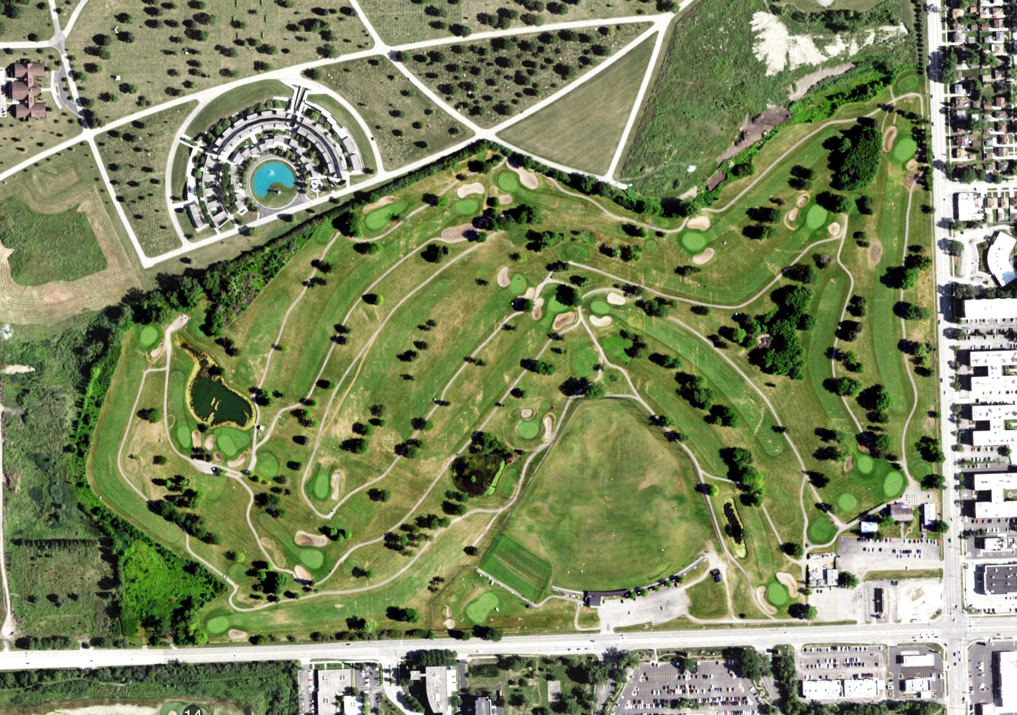 Aerial view of Fresh Meadow Golf Club, IL