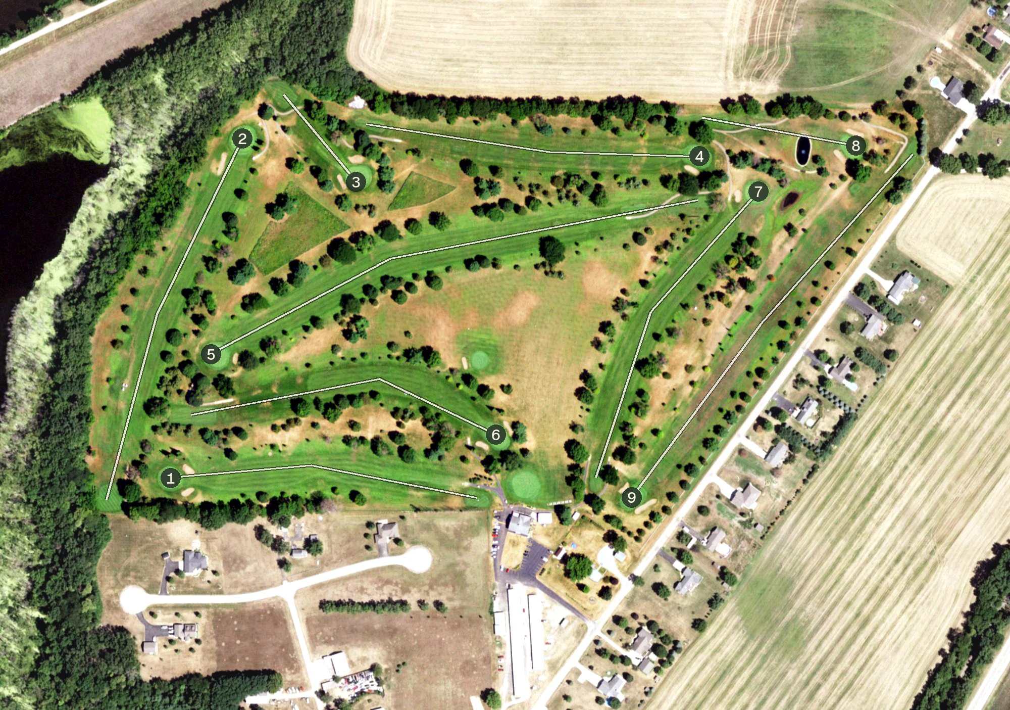 Aerial view of Fulton Country Club, IL