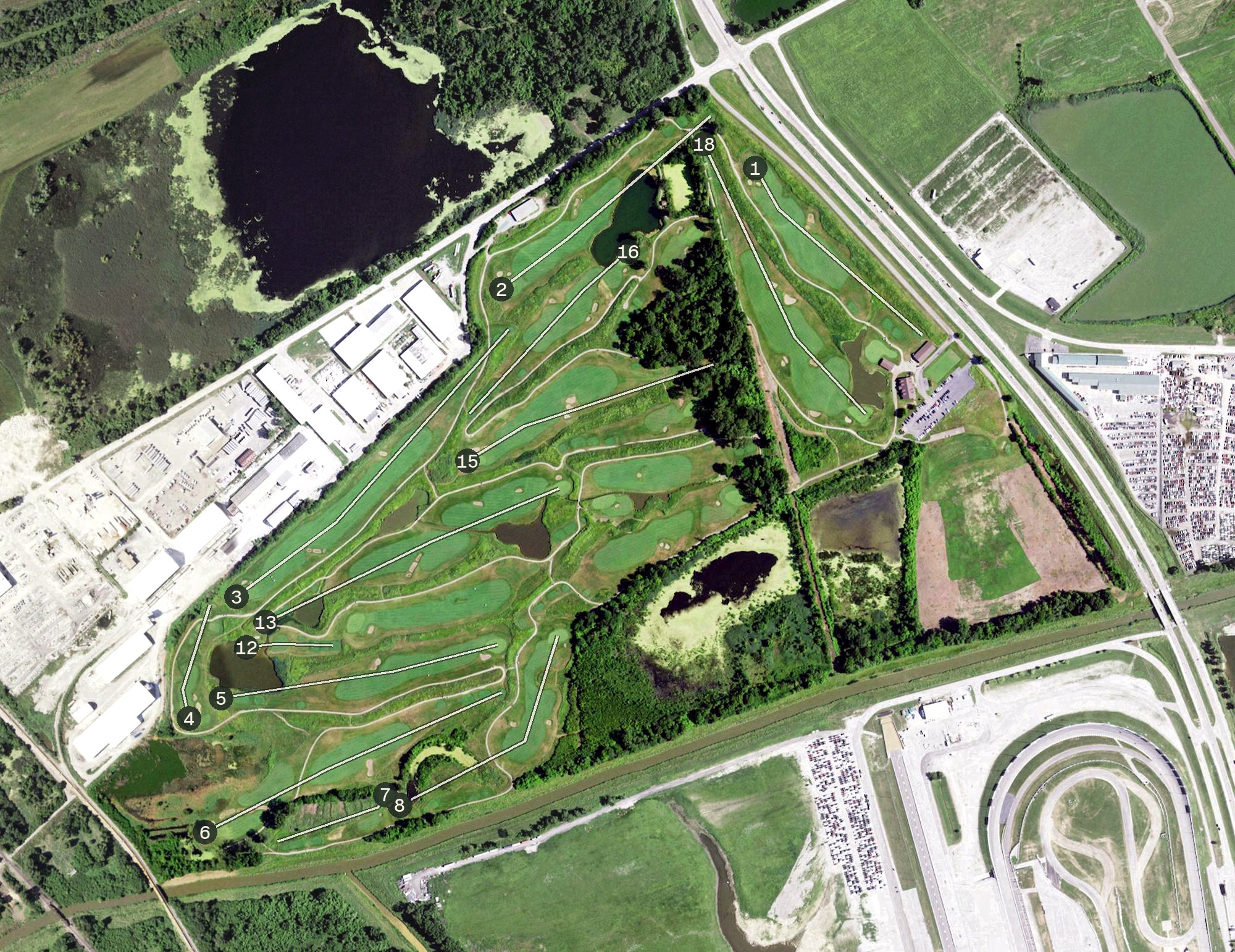 Aerial view of Gateway National Golf Links, IL