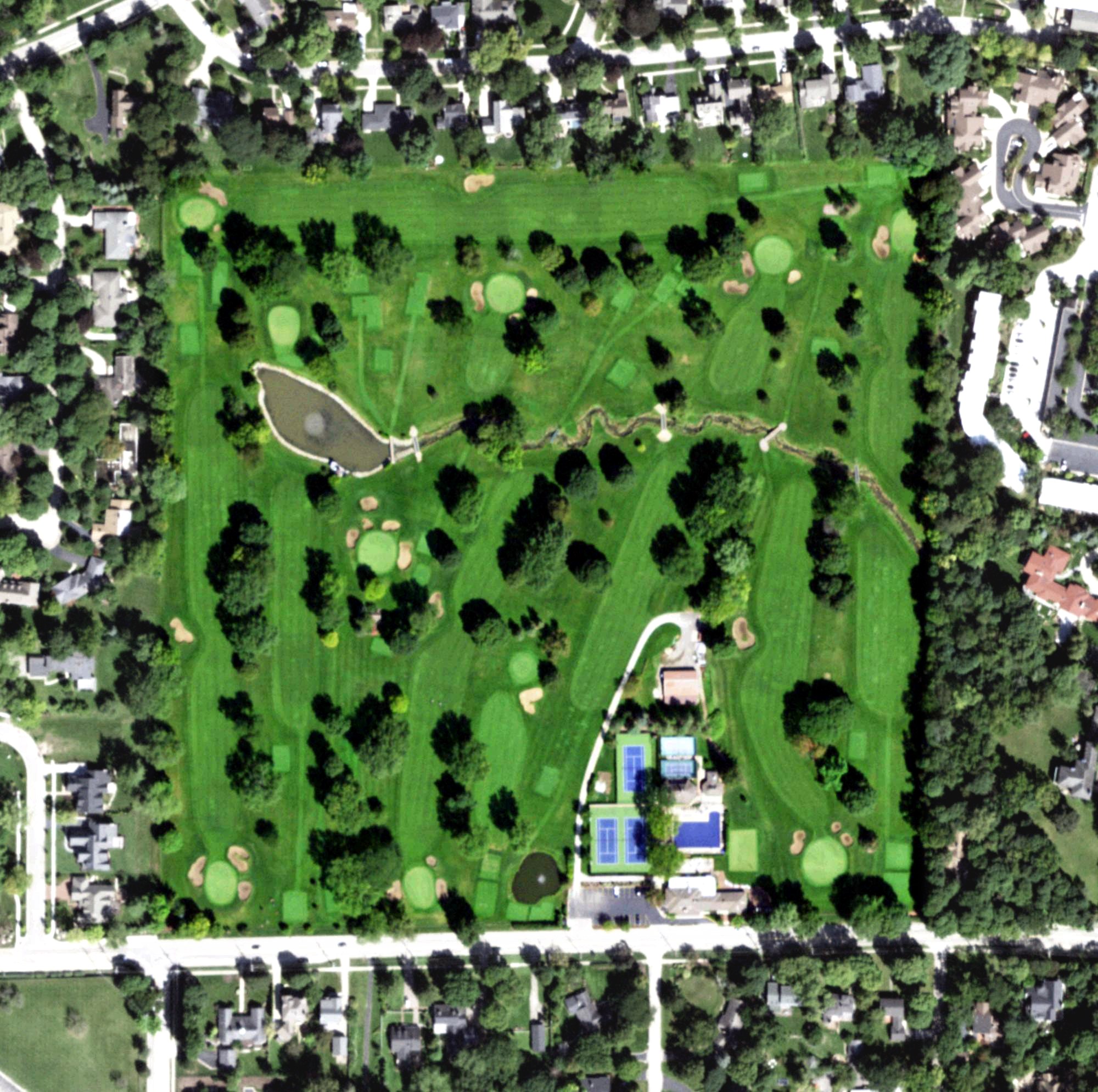 Aerial view of Geneva Golf Club, IL