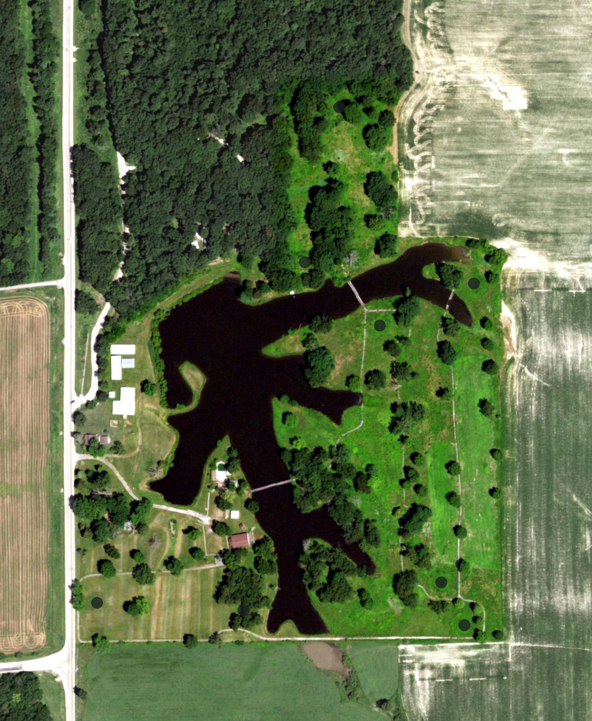 Aerial view of Gillespie Country Club, IL
