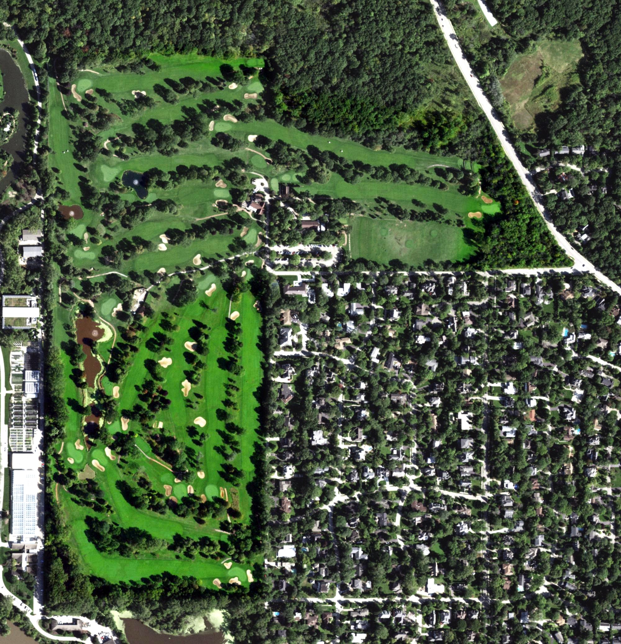 Aerial view of Glencoe Golf Club, IL