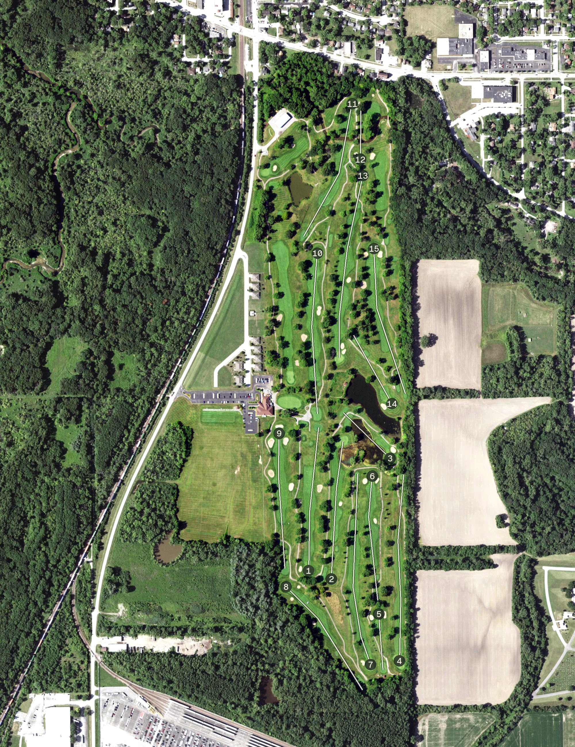 Aerial view of Glenwoodie Golf Club, IL
