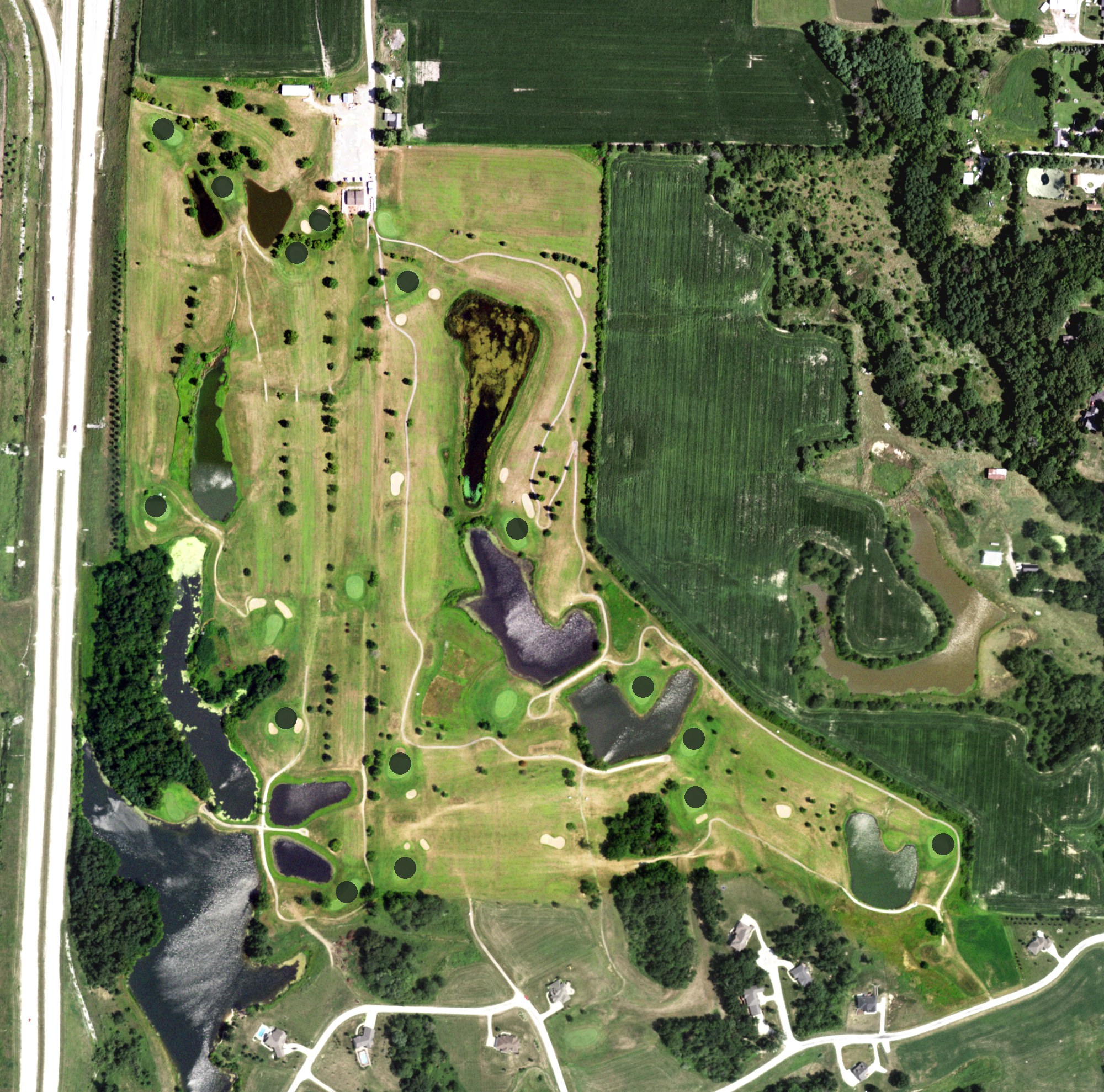 Aerial view of Gold Hills Golf Course, IL